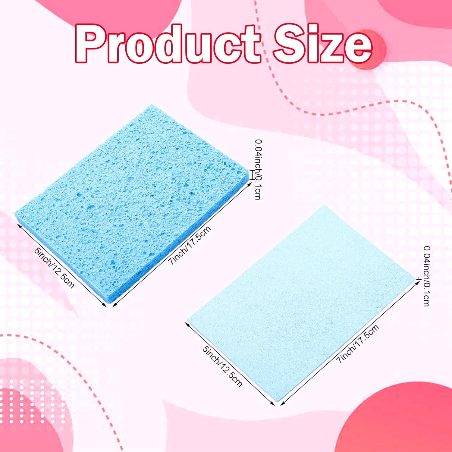 Honeydak 12 Pcs Cellulose Sponges for DIY Art Crafts Classroom Home Cleaning