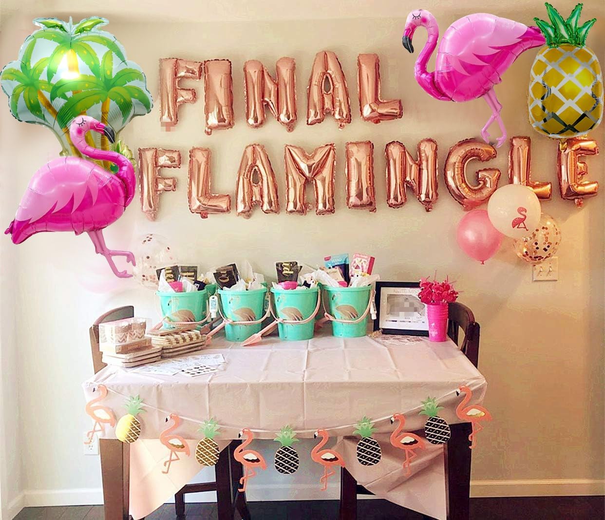 Rose Gold Final Flamingle Balloons Bachelorette Party Decor