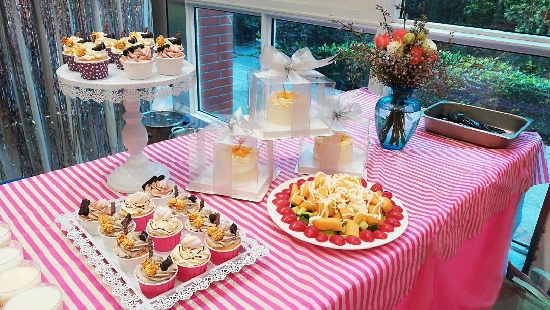 Oocc 2 Pcs Disposable Table Cover Striped Plastic