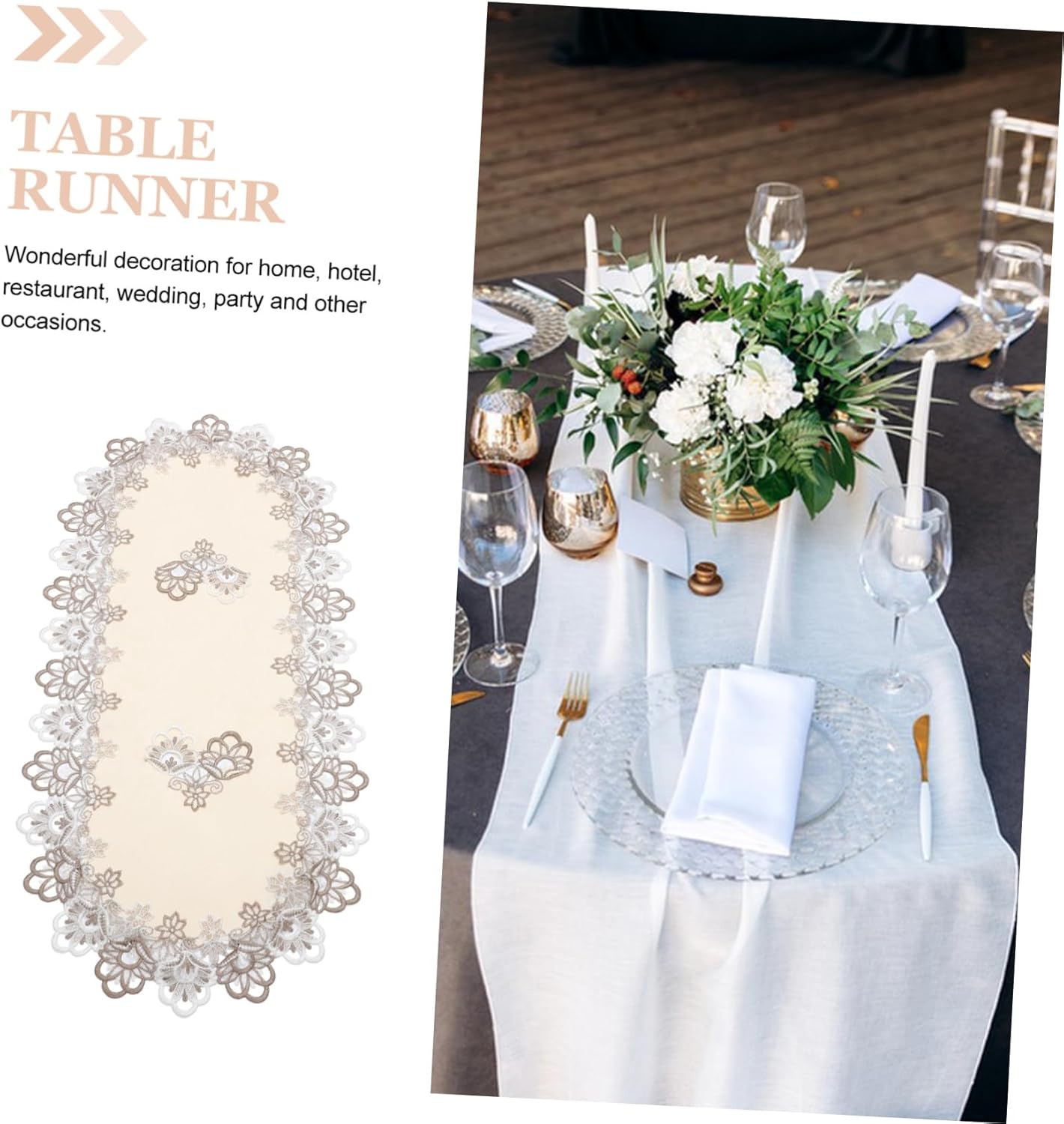 MAGICLULU Premium Water-Soluble Lace Table Runner