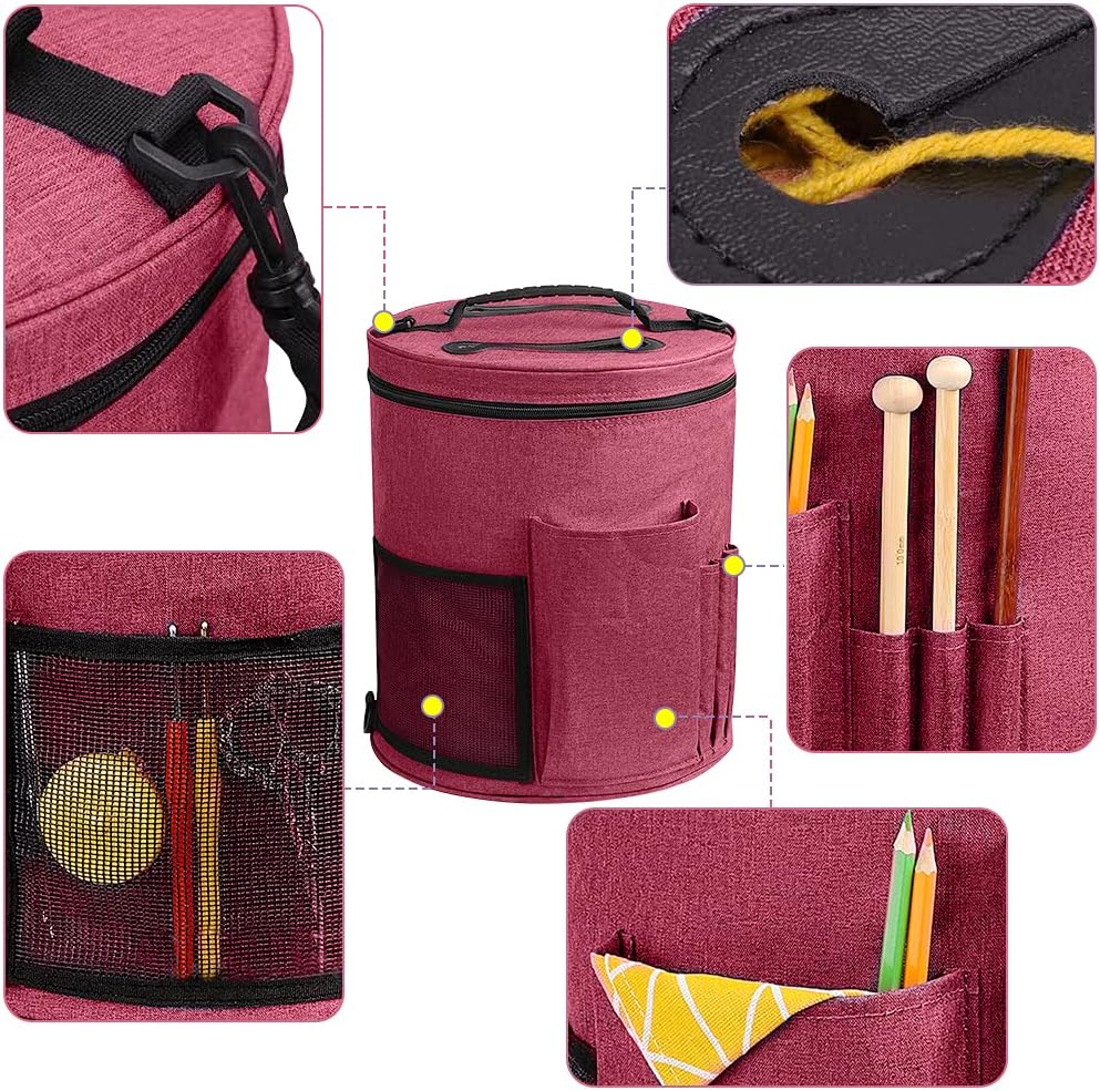 SumDirect Yarn Storage Bag Portable Knitting Tote