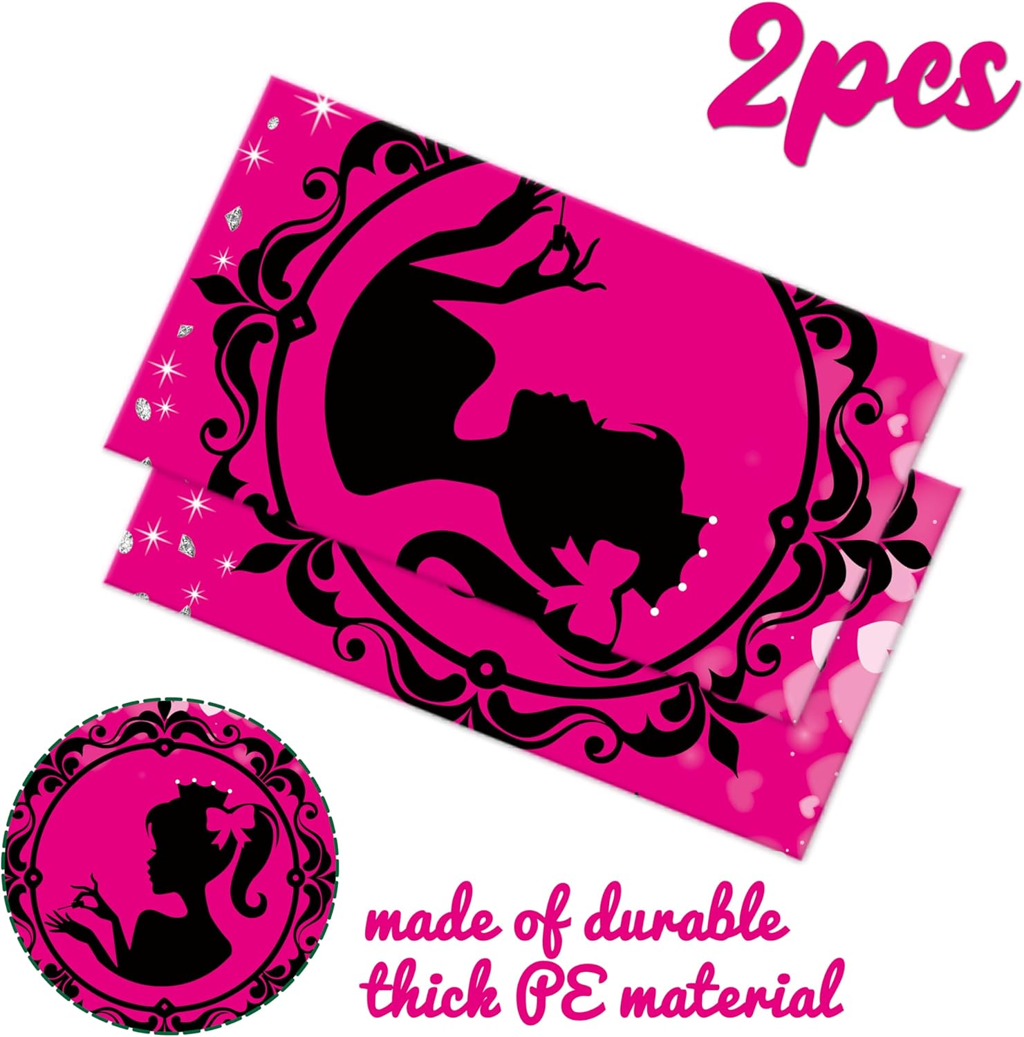 C L Cooper Life Hot Pink Princess Tablecloths Set of 2