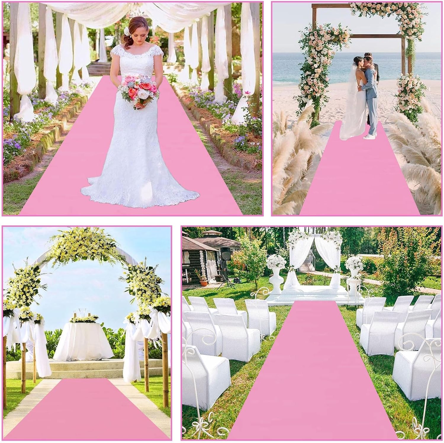 Pink Wedding Aisle Runner Rug 10m 20m Carpet for Events