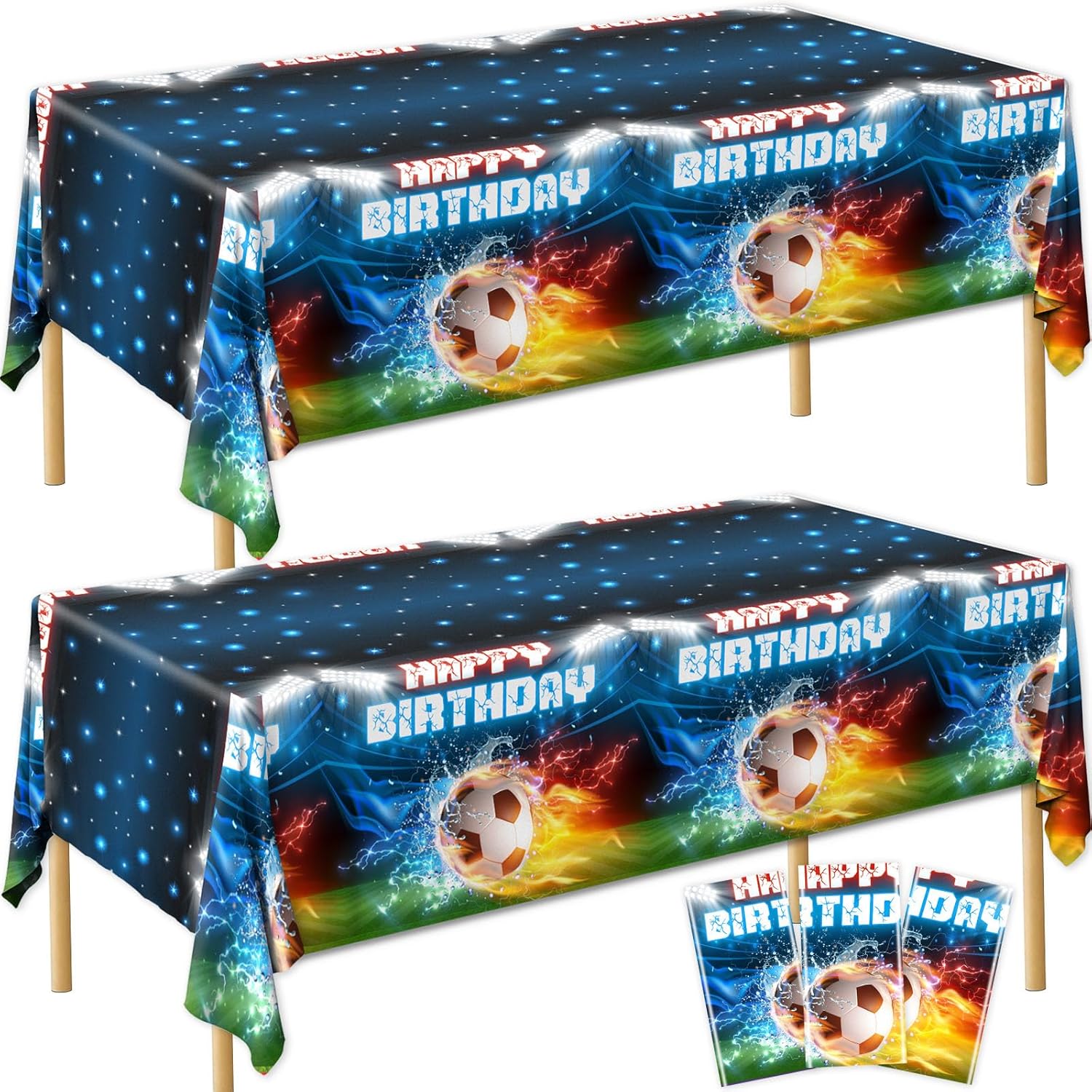 3Pcs Soccer Table Cloth Soccer Birthday Decorations