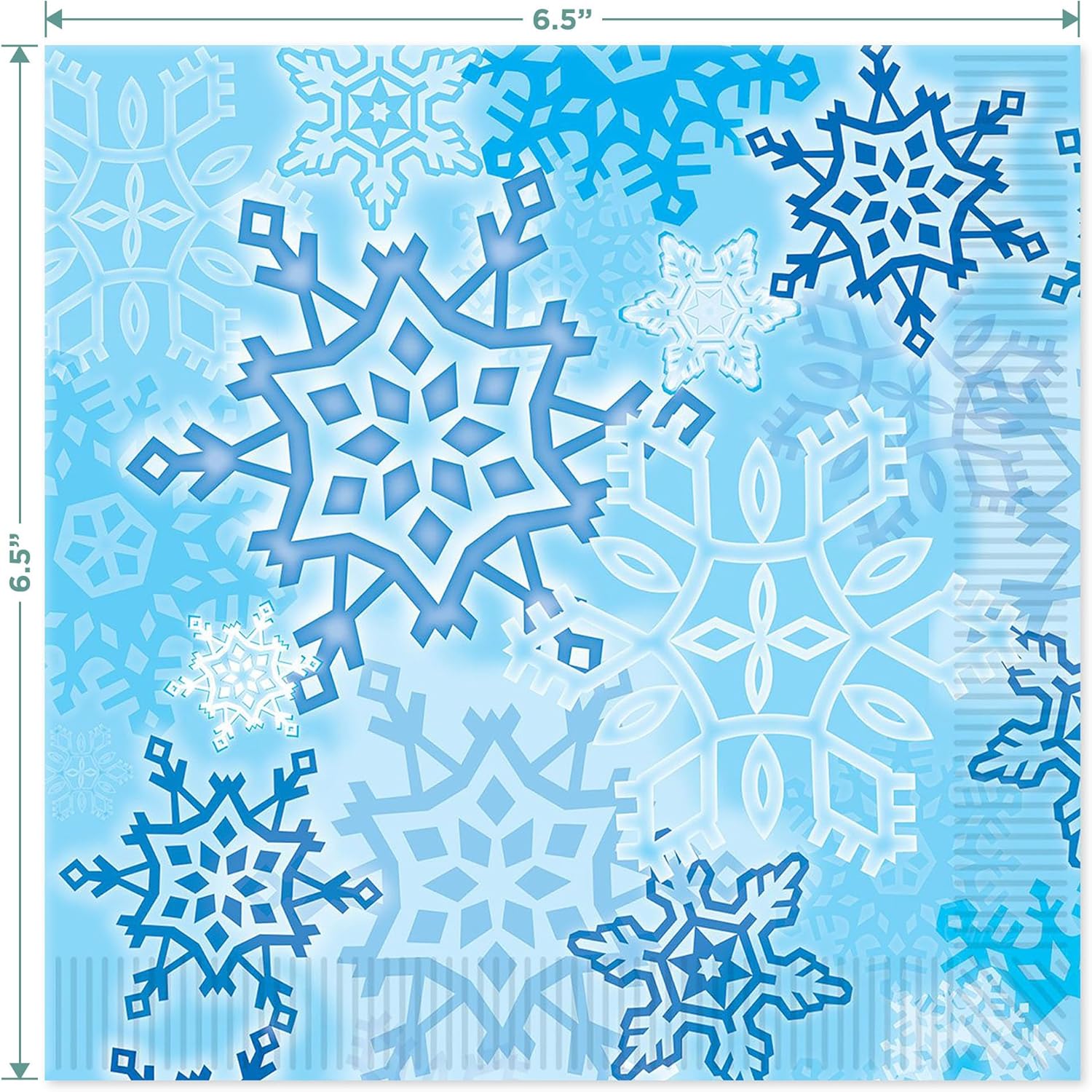 Winter Snowflake Paper Plates and Napkins Set Serves 16