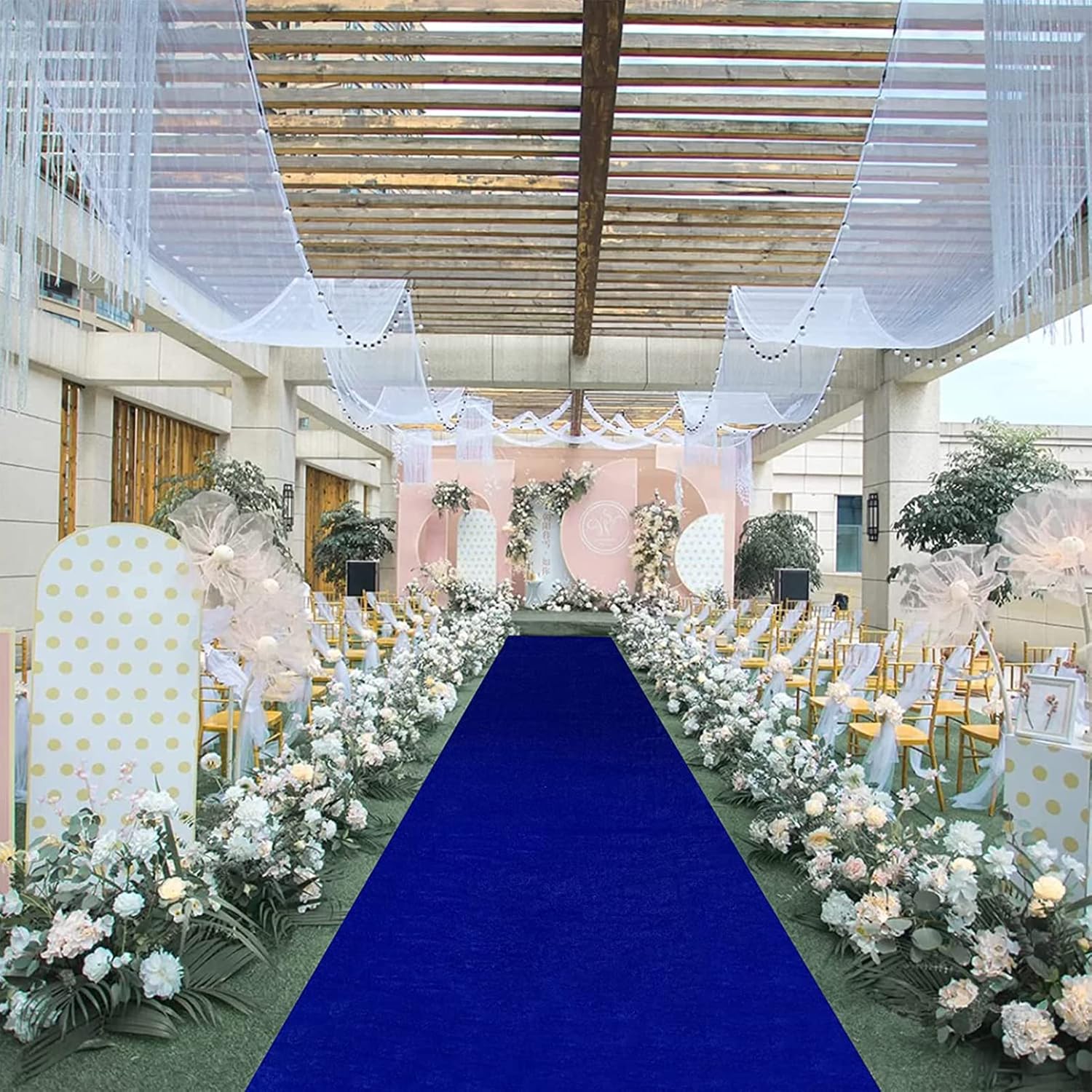 KAMPCO 2mm Blue Aisle Runner Carpet for Weddings and Events