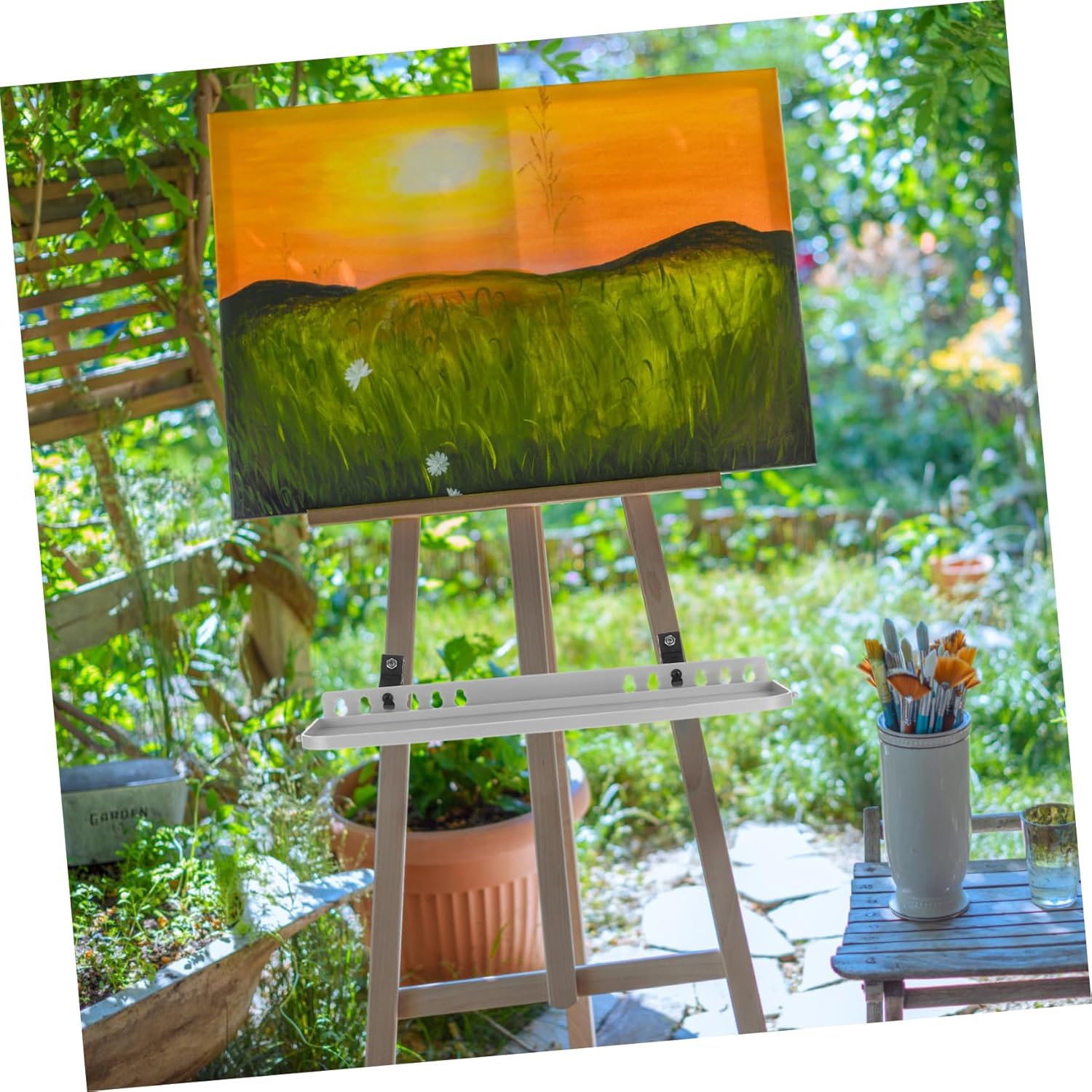 Veemoon Plastic Easel Tray for Artists Lightweight Portable Detachable Attachment