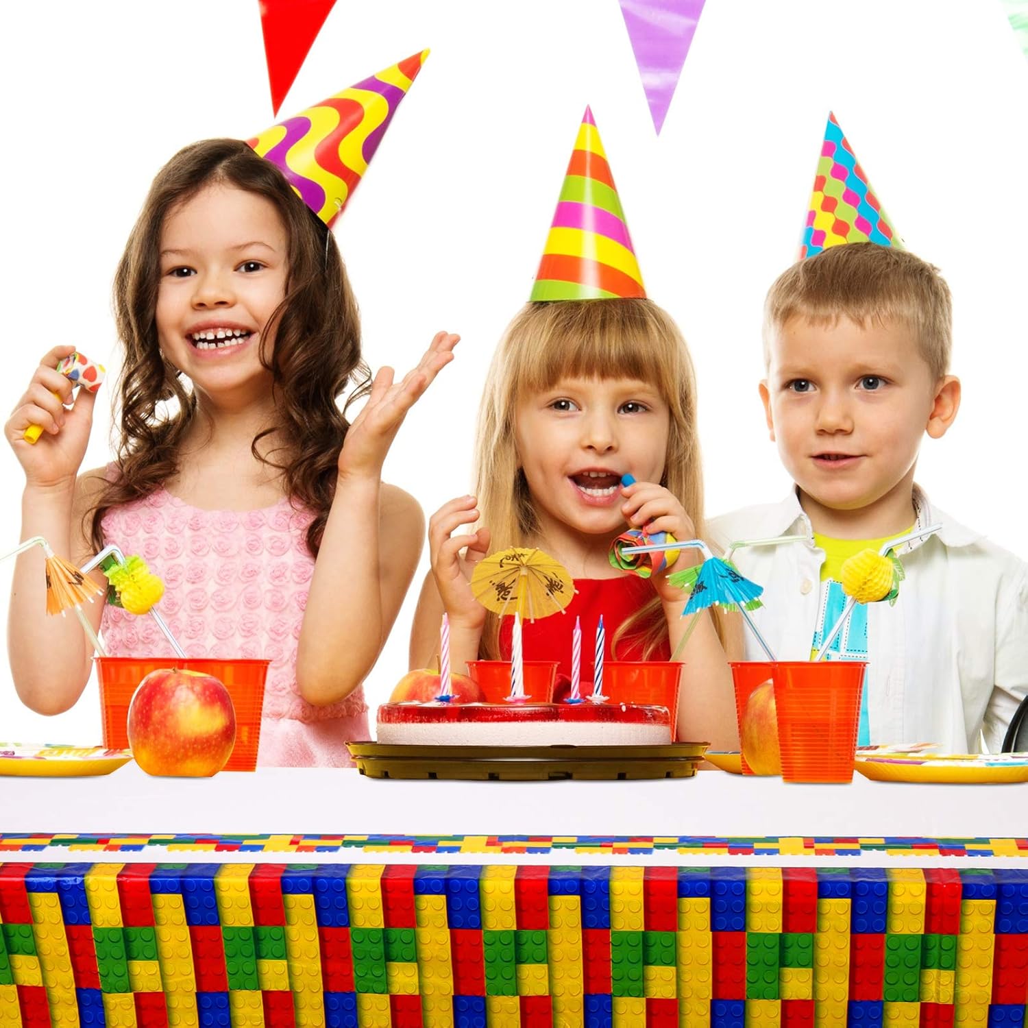 Tatuo 3 Pcs Building Block Tablecloths for Parties