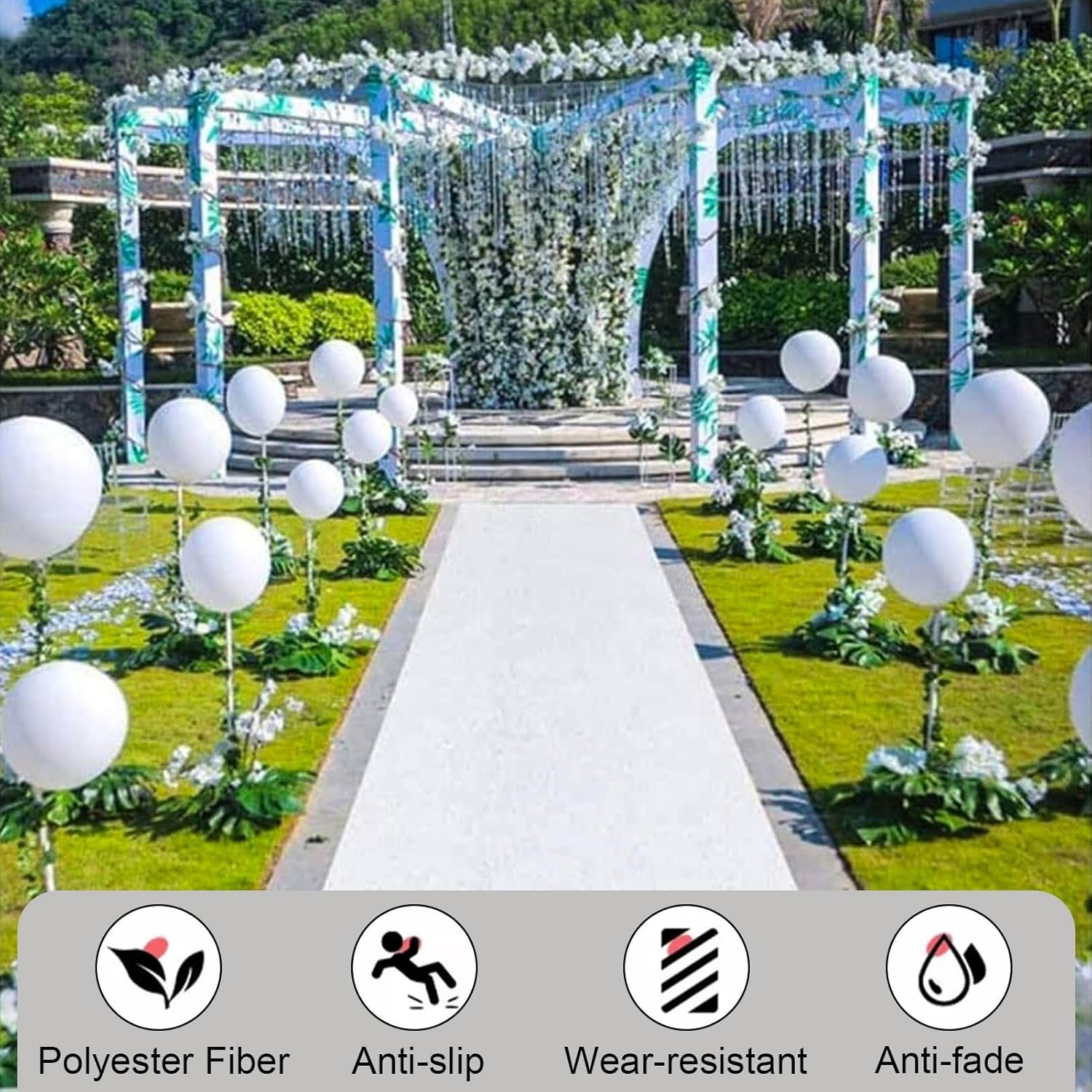 Luyckfrazy Carpet Runners White Wedding Aisle Runner 15x20m