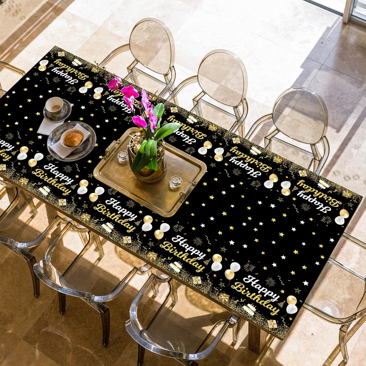 Happy Birthday Plastic Tablecloths 54x108 Inch