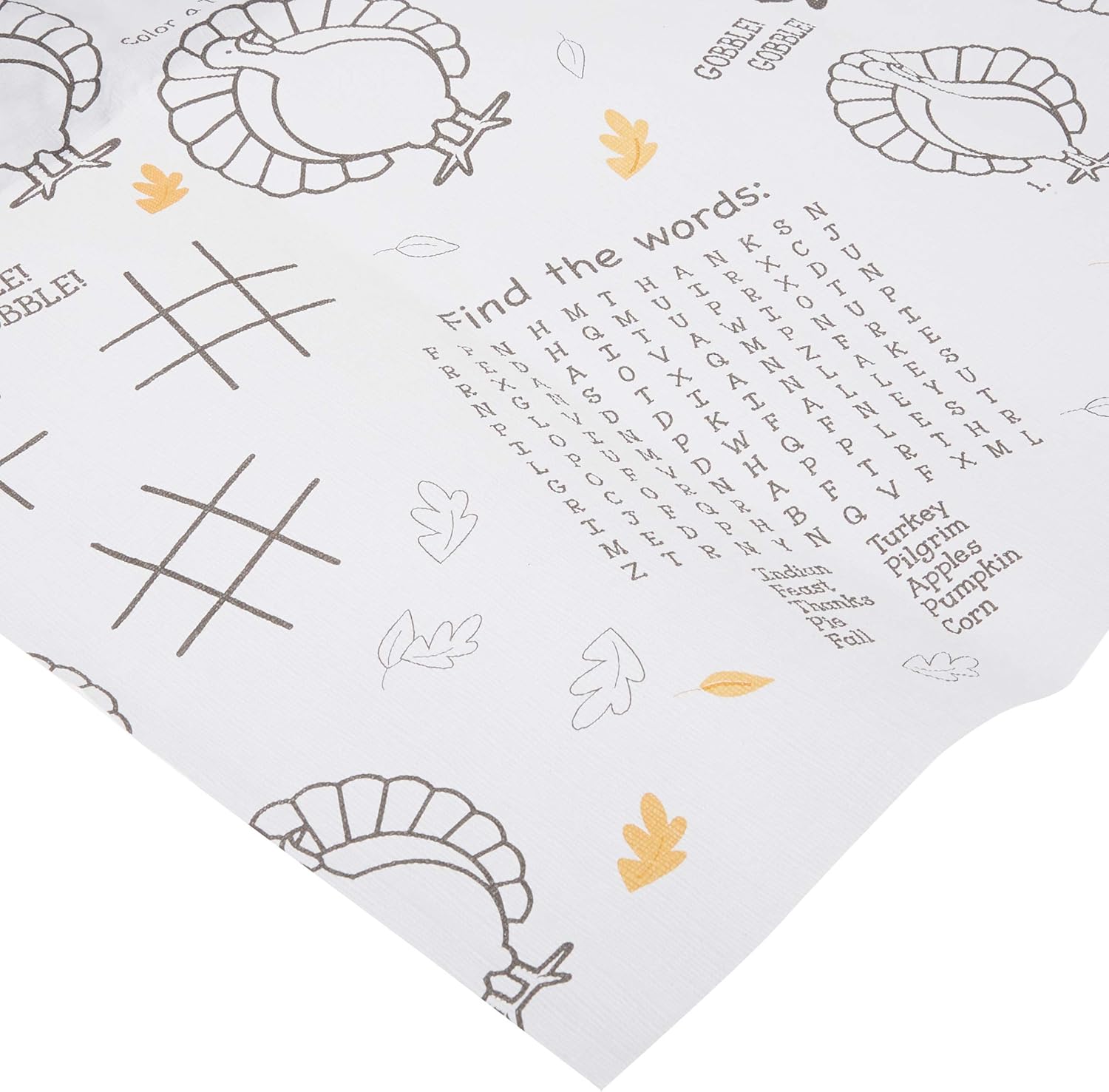 Creative Converting Thanksgiving Kids Activity Tablecover 54x88 White