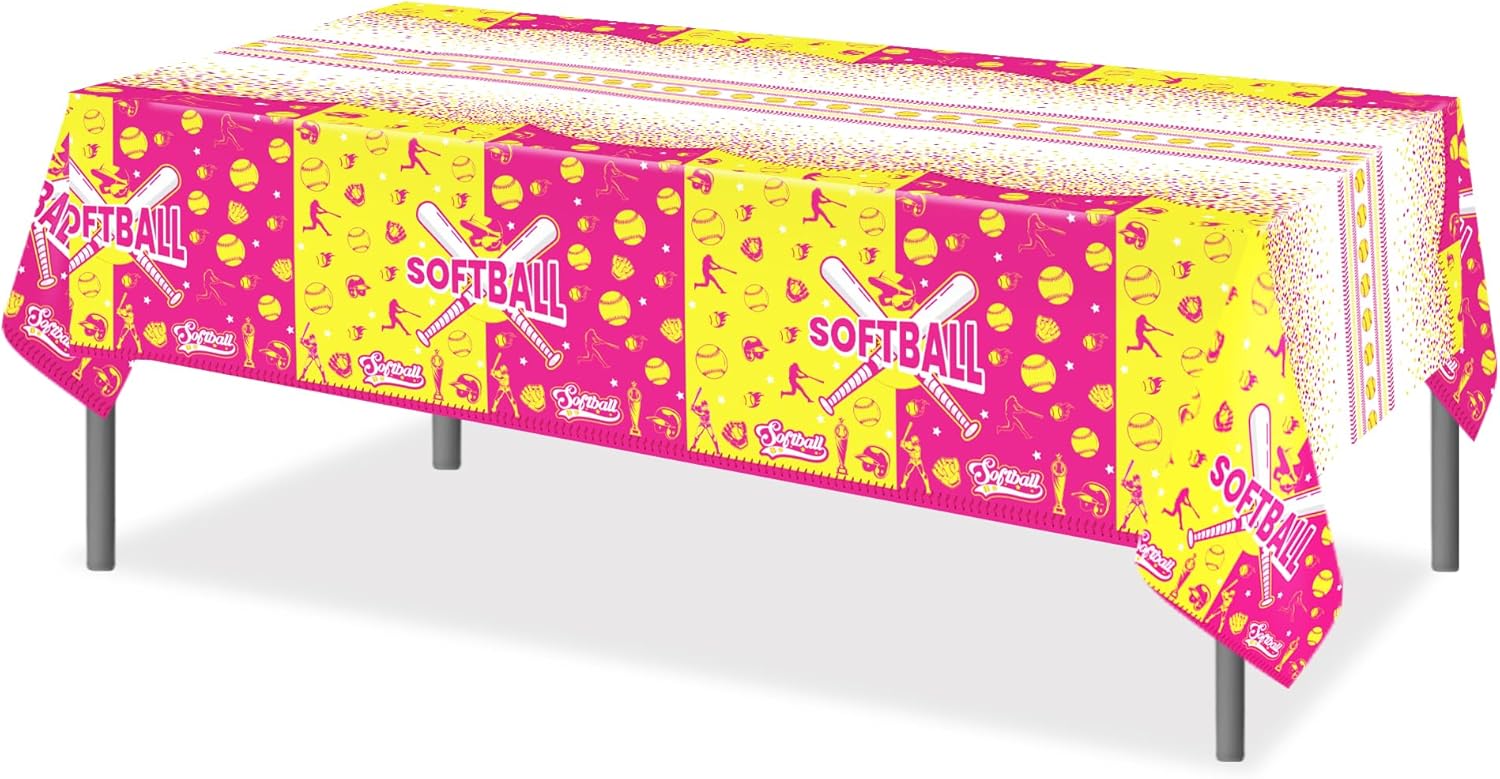 CC HOME Softball Themed Tablecloth 54x87 Inch