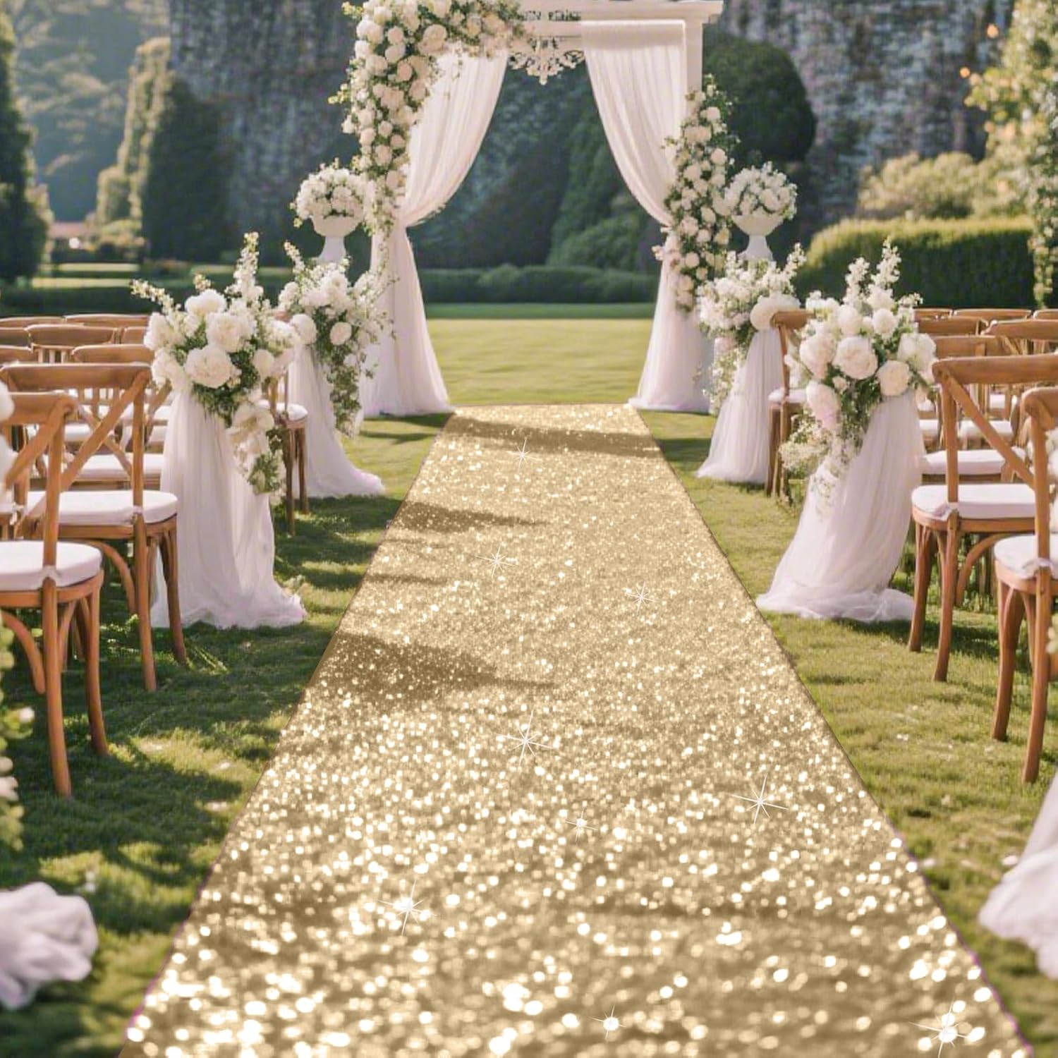 Glitter Carpet Runner for Party 26ft x 30ft