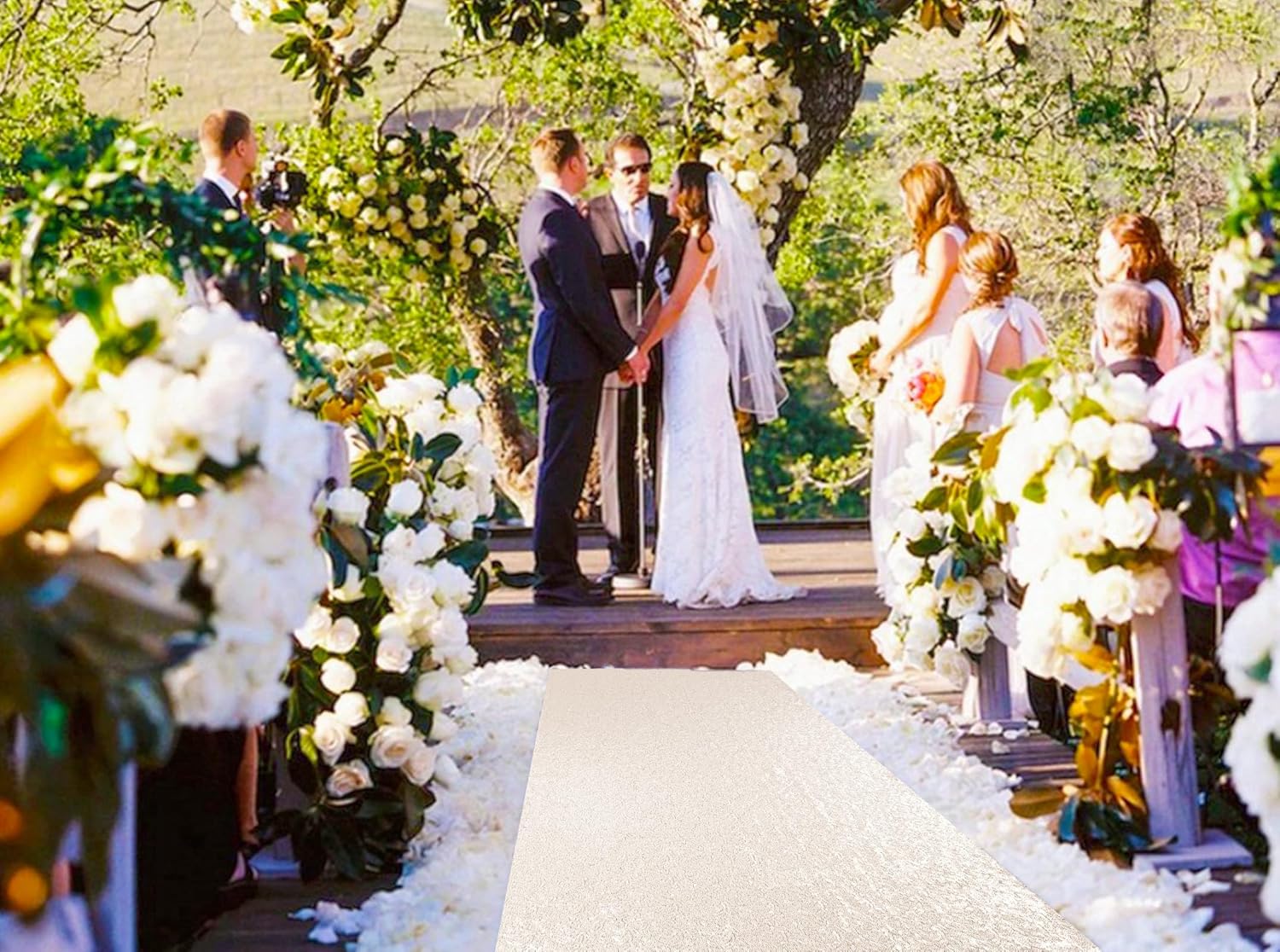 ShiDianYi Ivory Sequin Aisle Runner Wedding 2ft x 15ft
