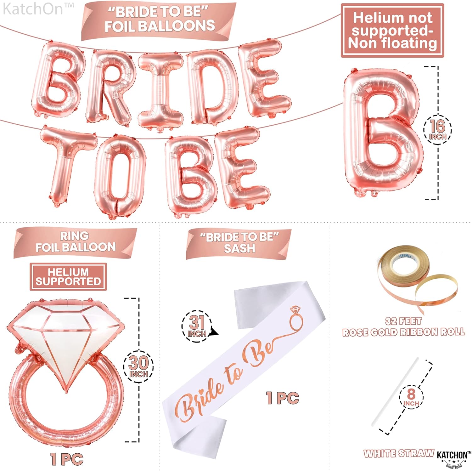 Rose Gold Bride To Be Balloons Set of 11
