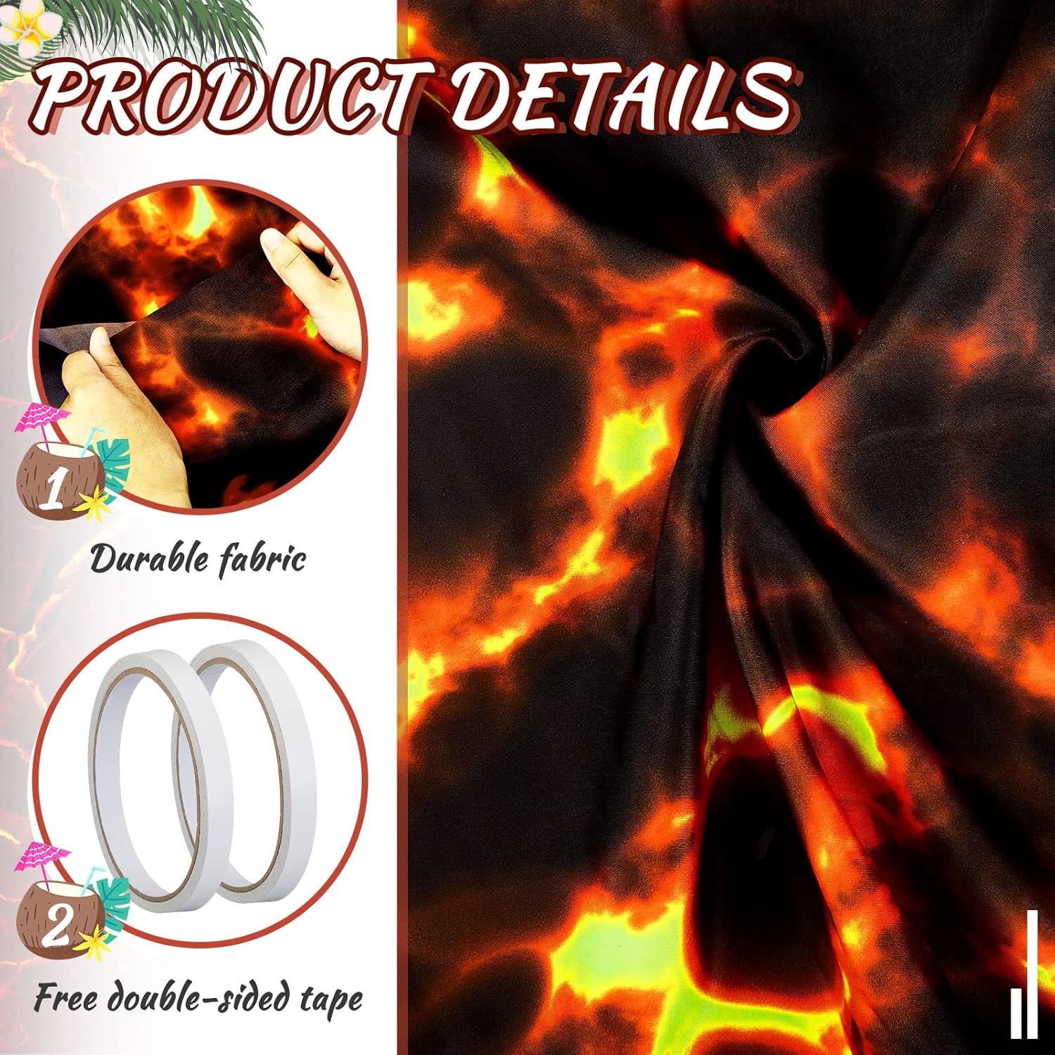 Tudomro 2 Pack Lava Themed Aisle Runners