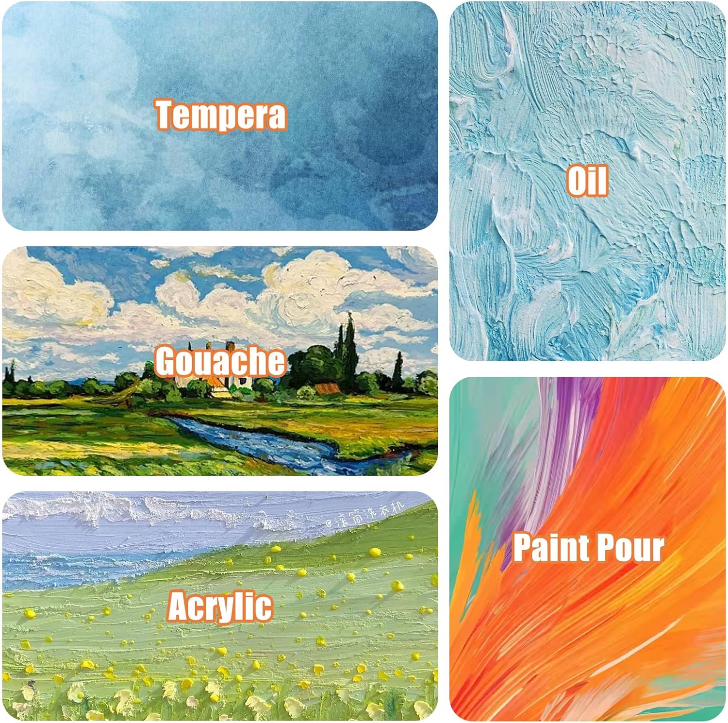 30 Pack Mini Canvases with Easel Sets for Art