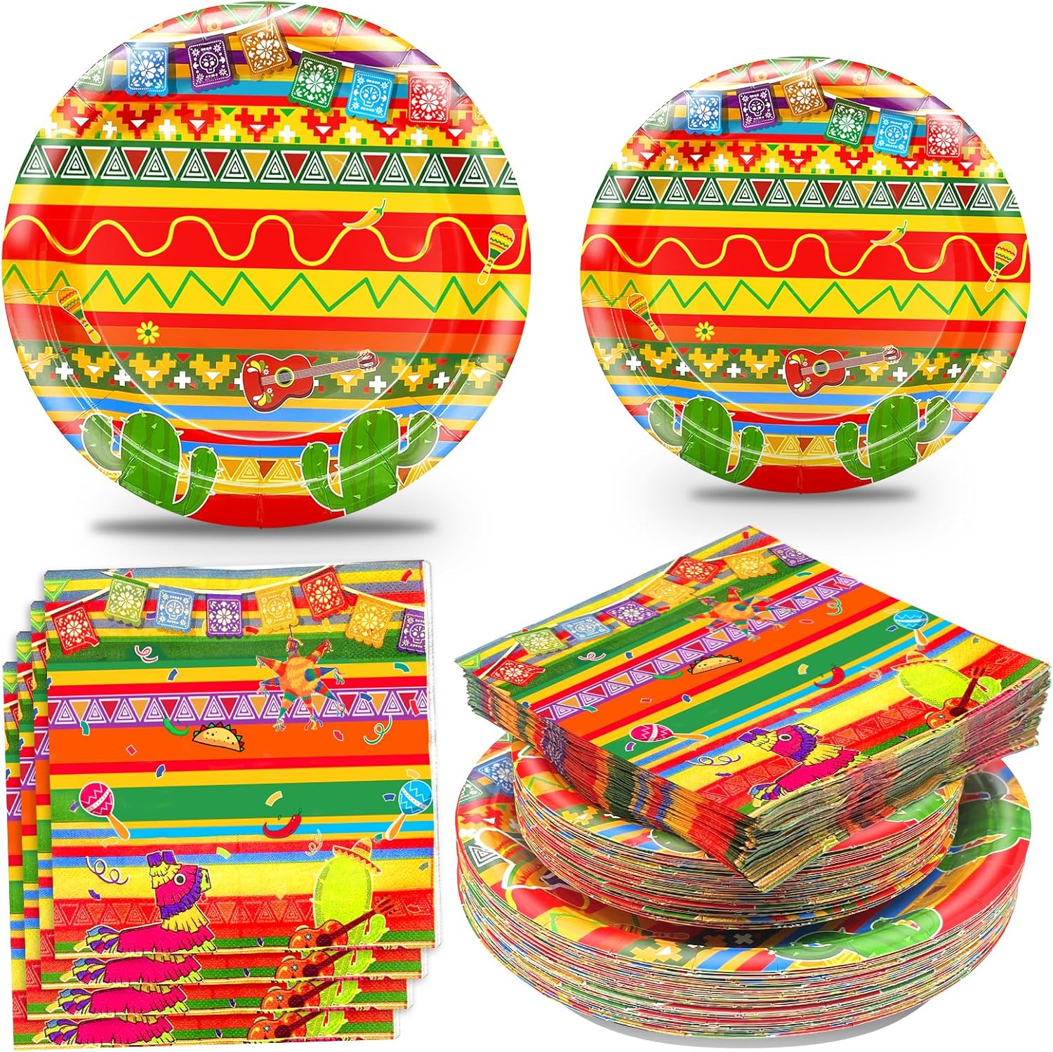 108 Pcs Mexican Fiesta Decorations for 36 Guests