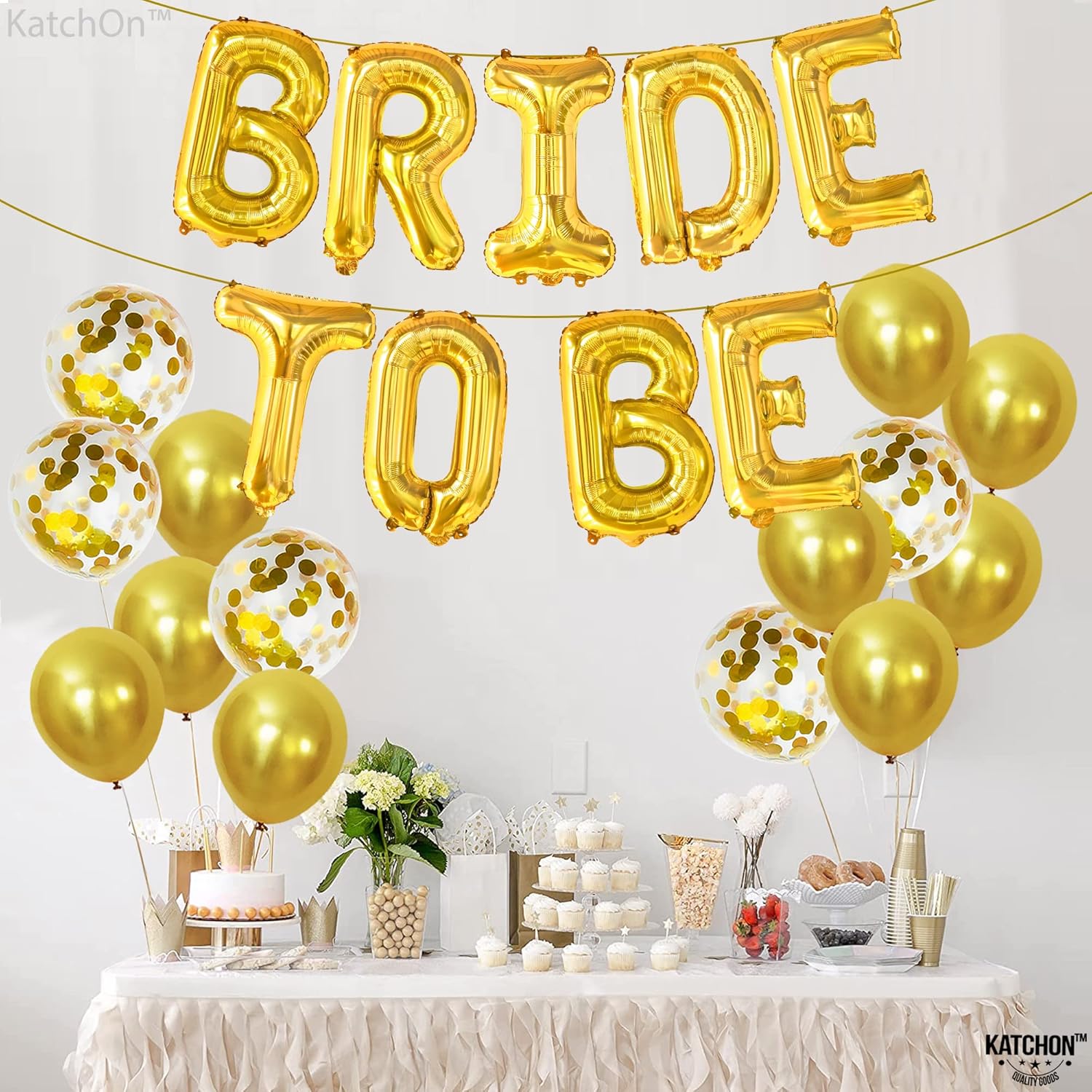 KatchOn Gold Bride To Be Balloon Set 16 Inch Pack of 23