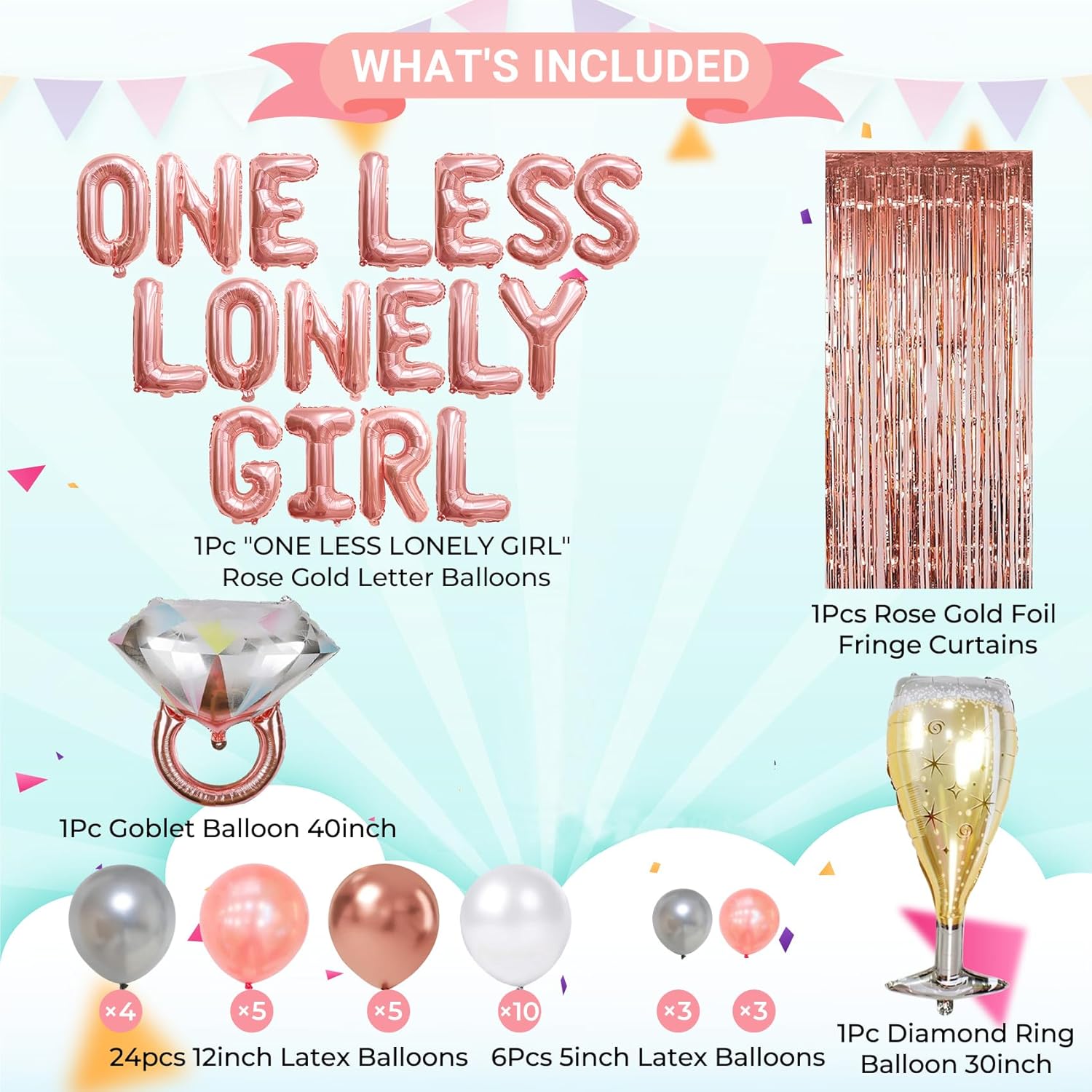 TOLONAG Bachelorette Decor Balloons Party Favors