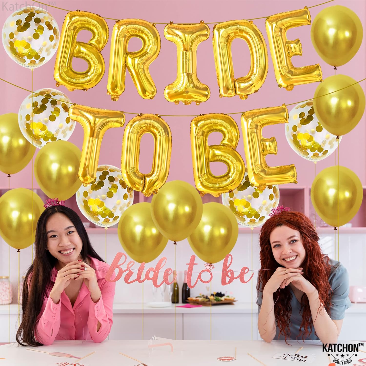 KatchOn Gold Bride To Be Balloon Set 16 Inch Pack of 23