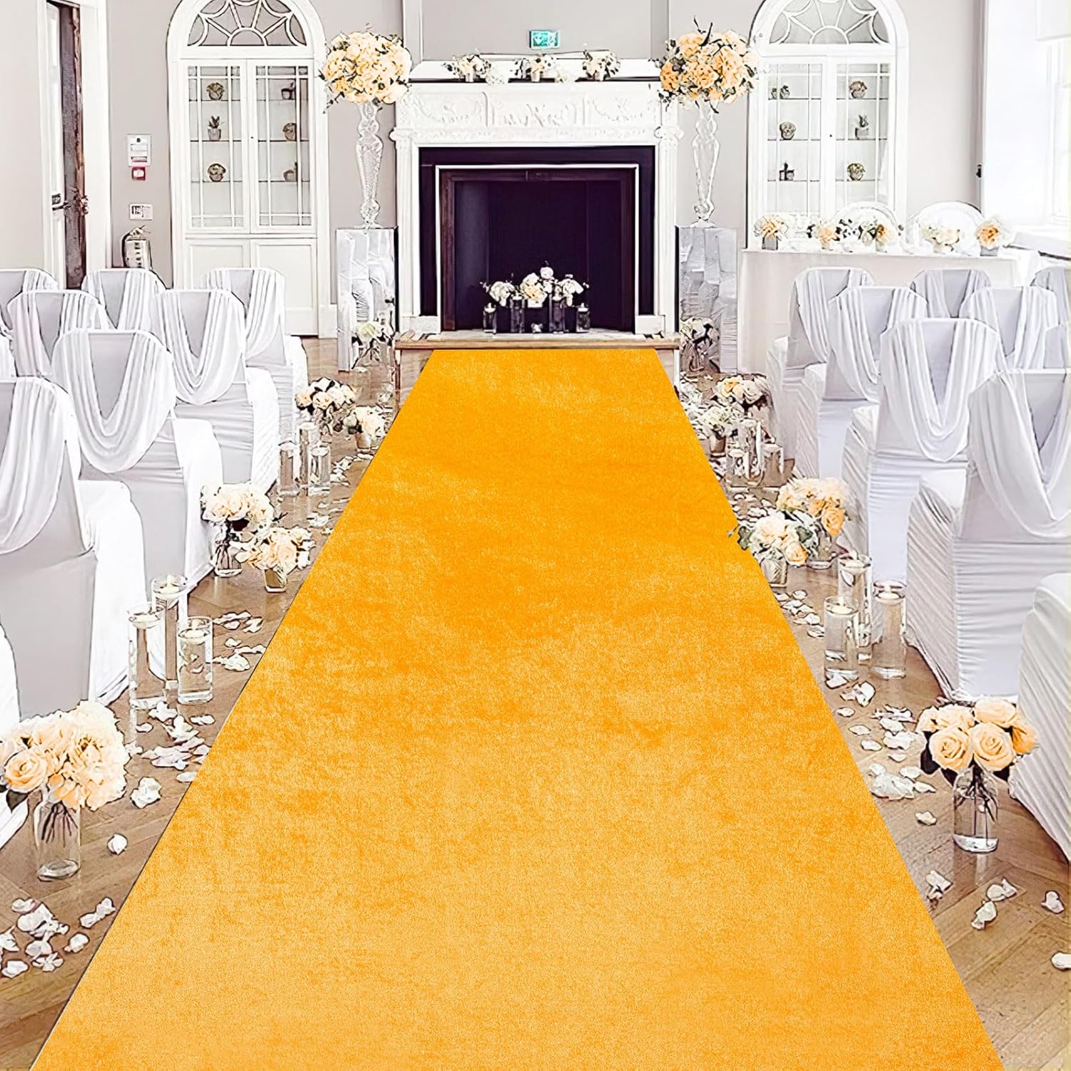 Gold Velvet Aisle Runner 45ftx20ft for Weddings and Parties
