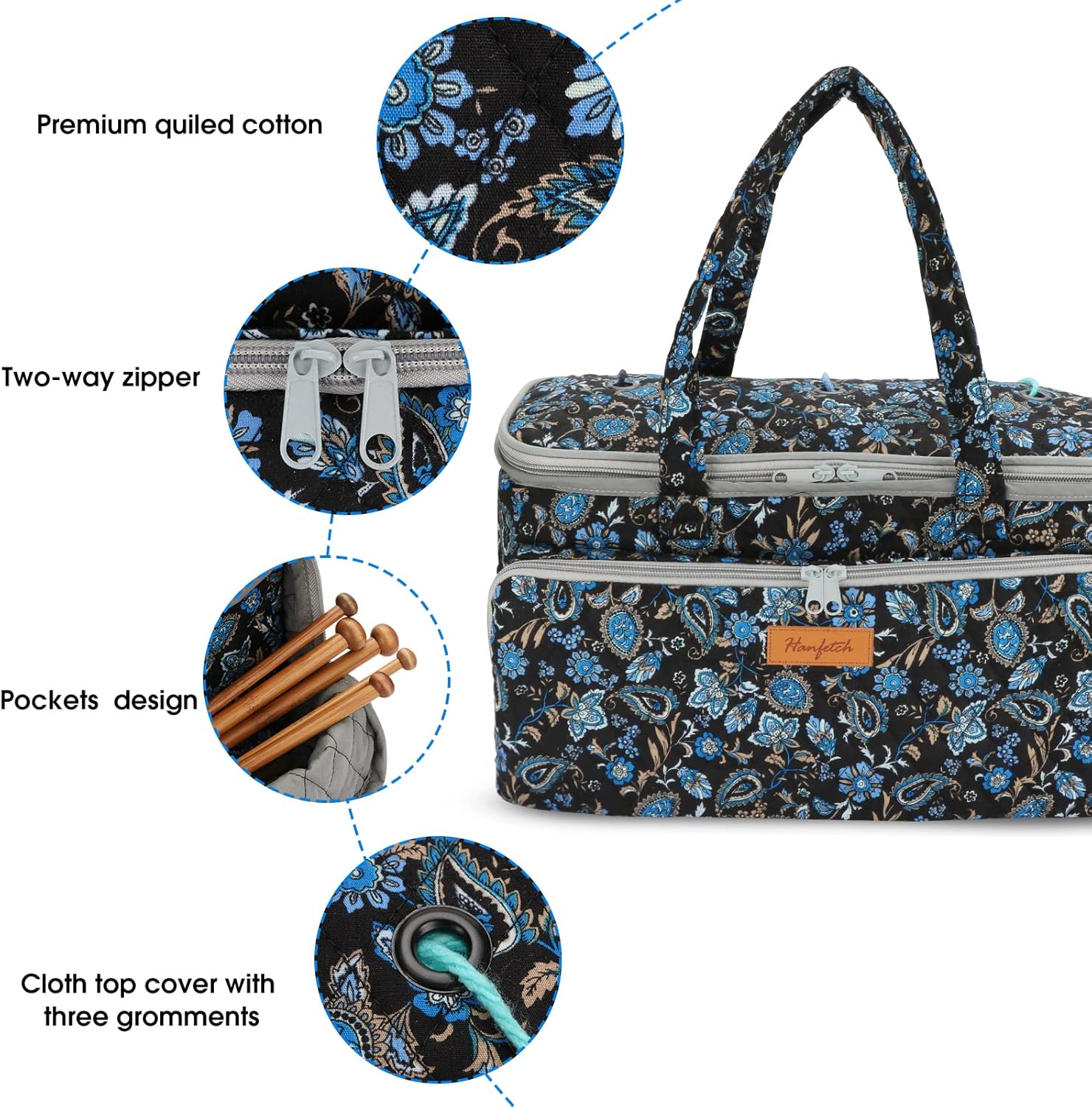 Hanfetch Yarn Bag Large Size Portable Storage Organizer