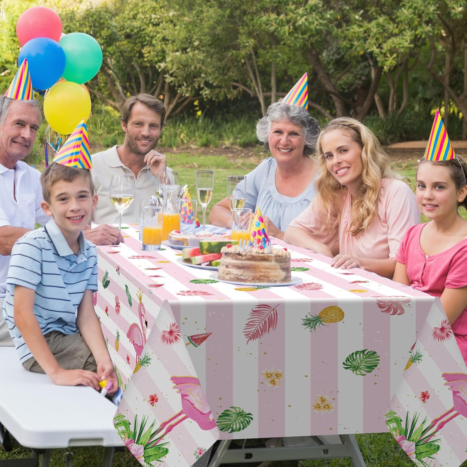 3 Pack Flamingo Tablecloths for Summer Party Decorations