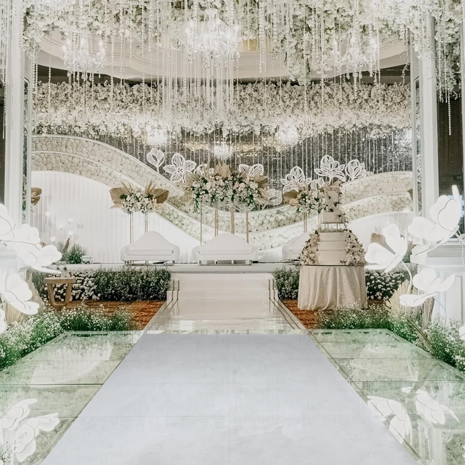 33 x 33 Ft Mirror Runner Wedding Aisle