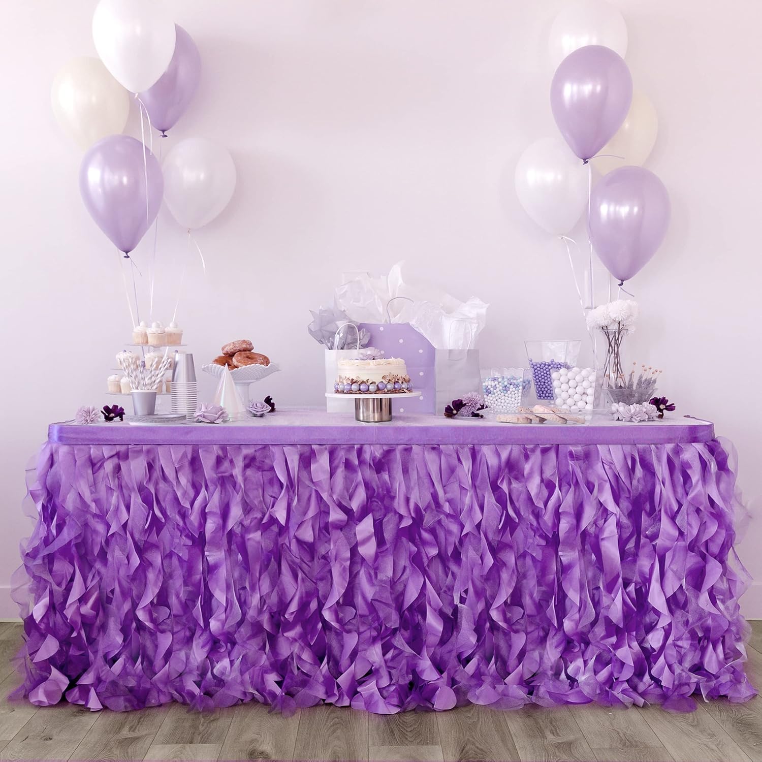 Bluekate Willowy Purple Tutu Table Skirt 9ft