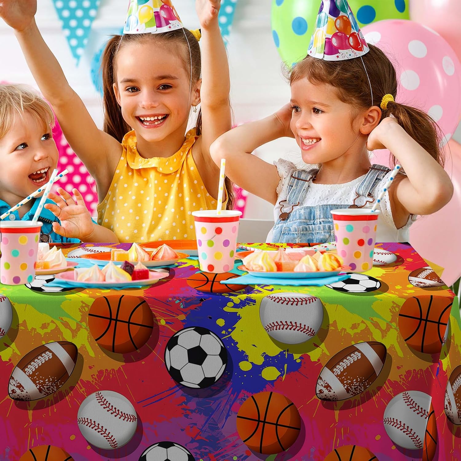 Junliang Sports Party Tablecloths 53x108 Inches