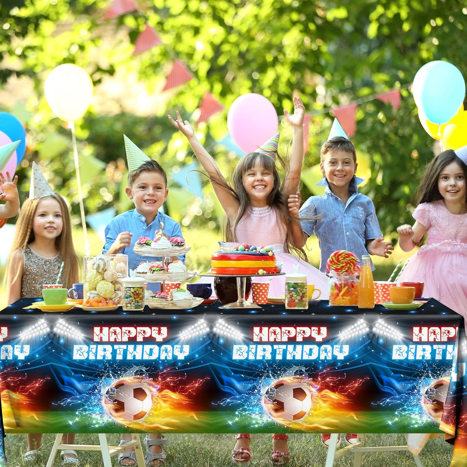 3Pcs Soccer Table Cloth Soccer Birthday Decorations