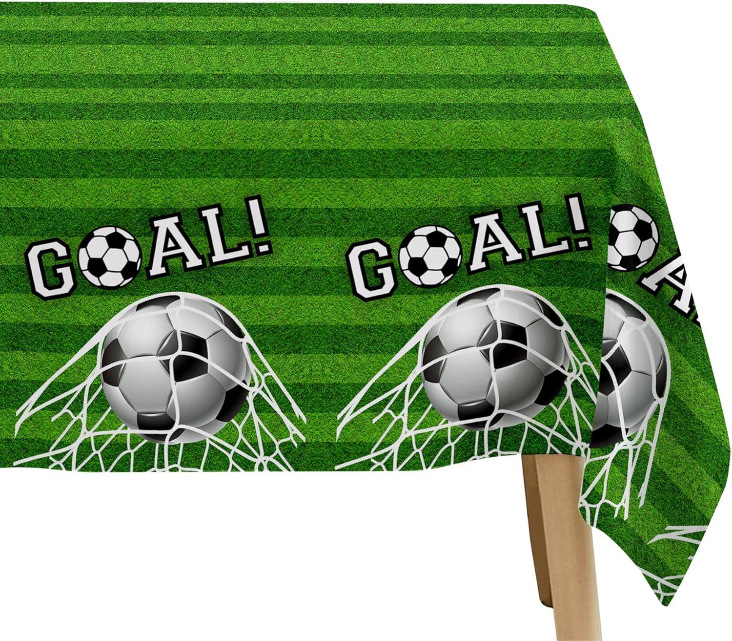 Soccer Themed Tablecloth Set for Birthday Party 3pcs 108x55in