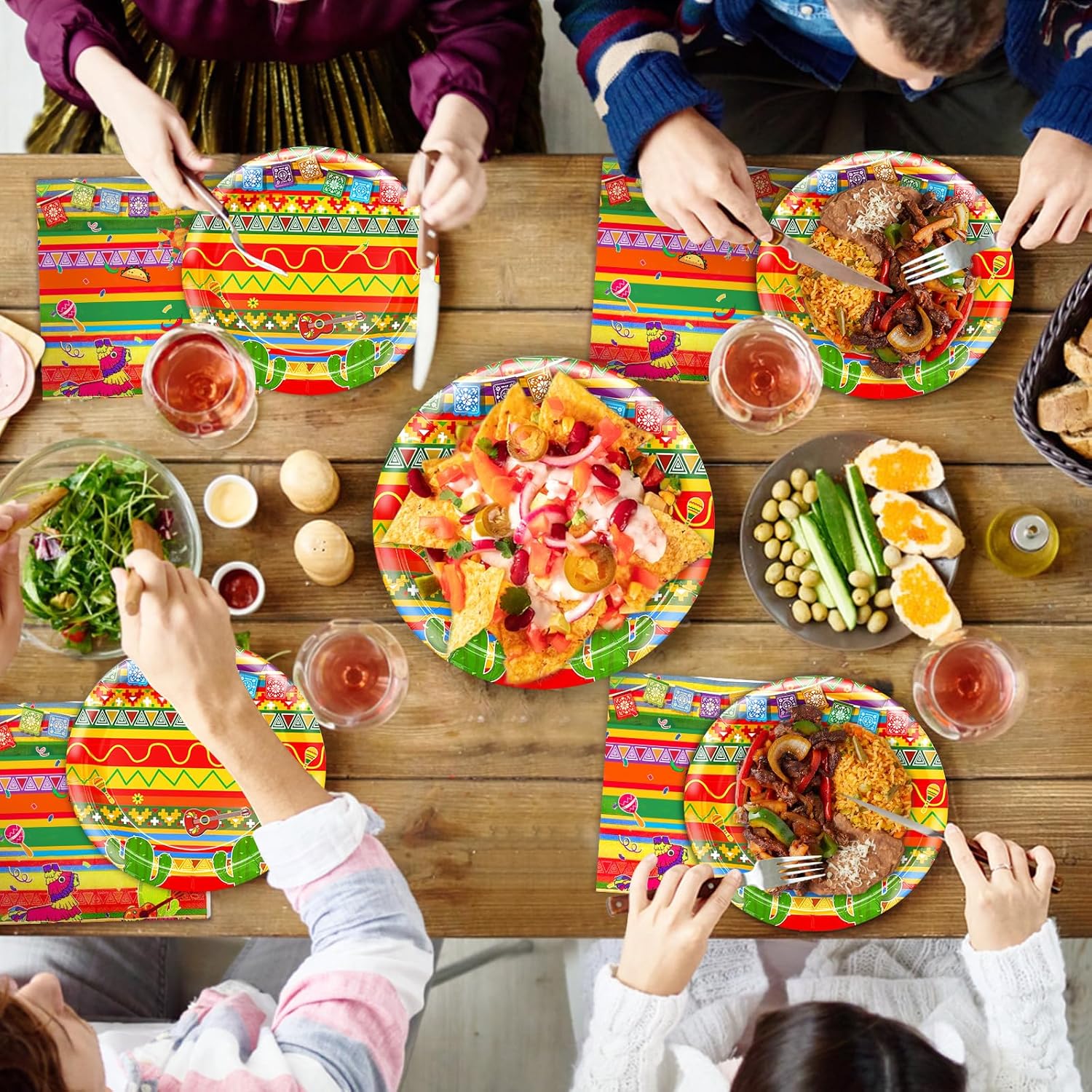 108 Pcs Mexican Fiesta Decorations for 36 Guests