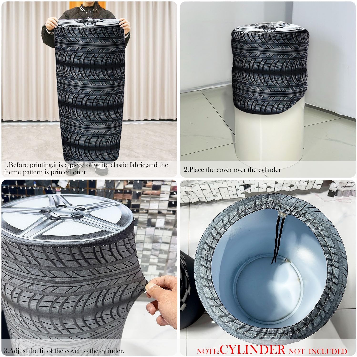 5 Piece Stretch Cylinder Covers for Birthday Decor
