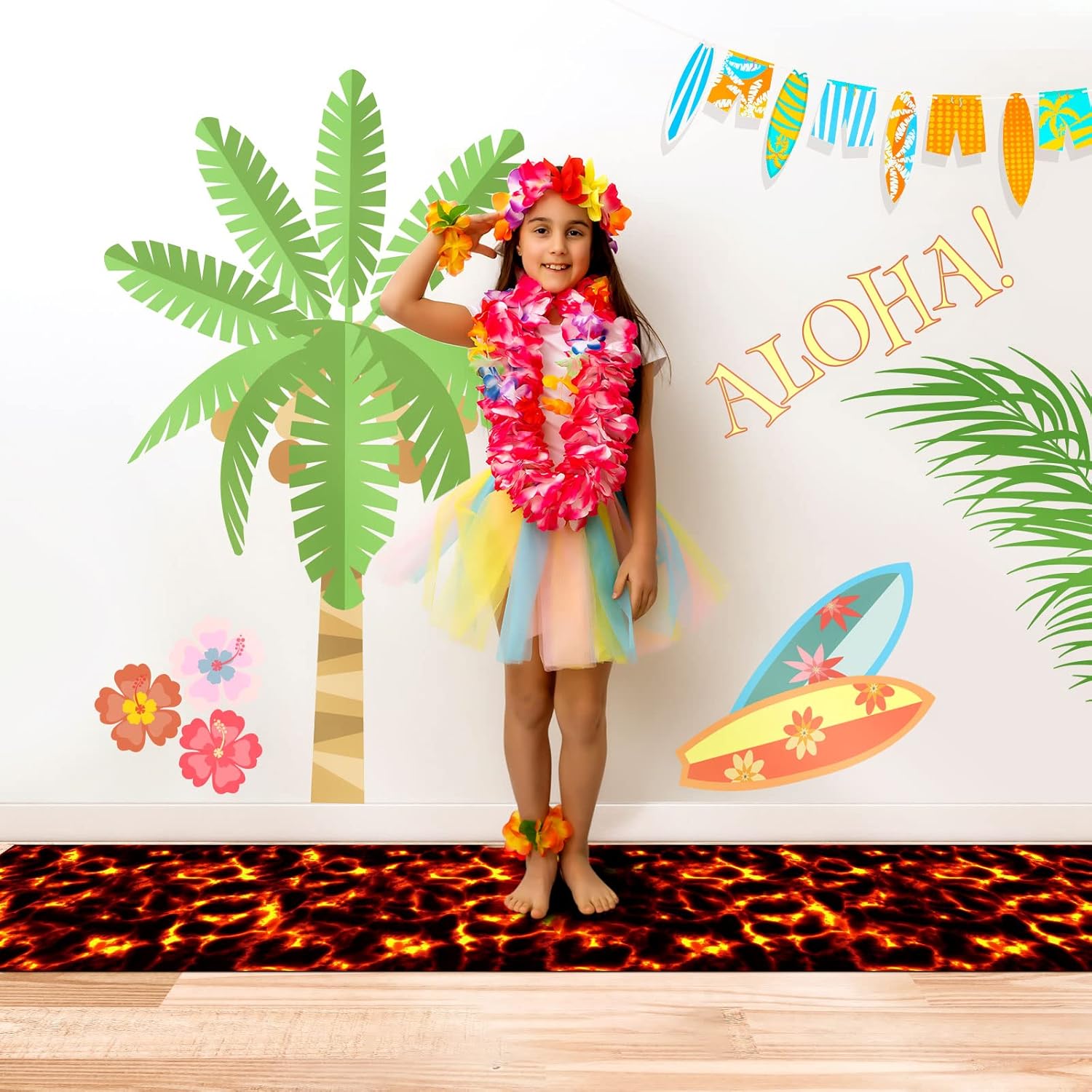 Tudomro 2 Pack Lava Themed Aisle Runners