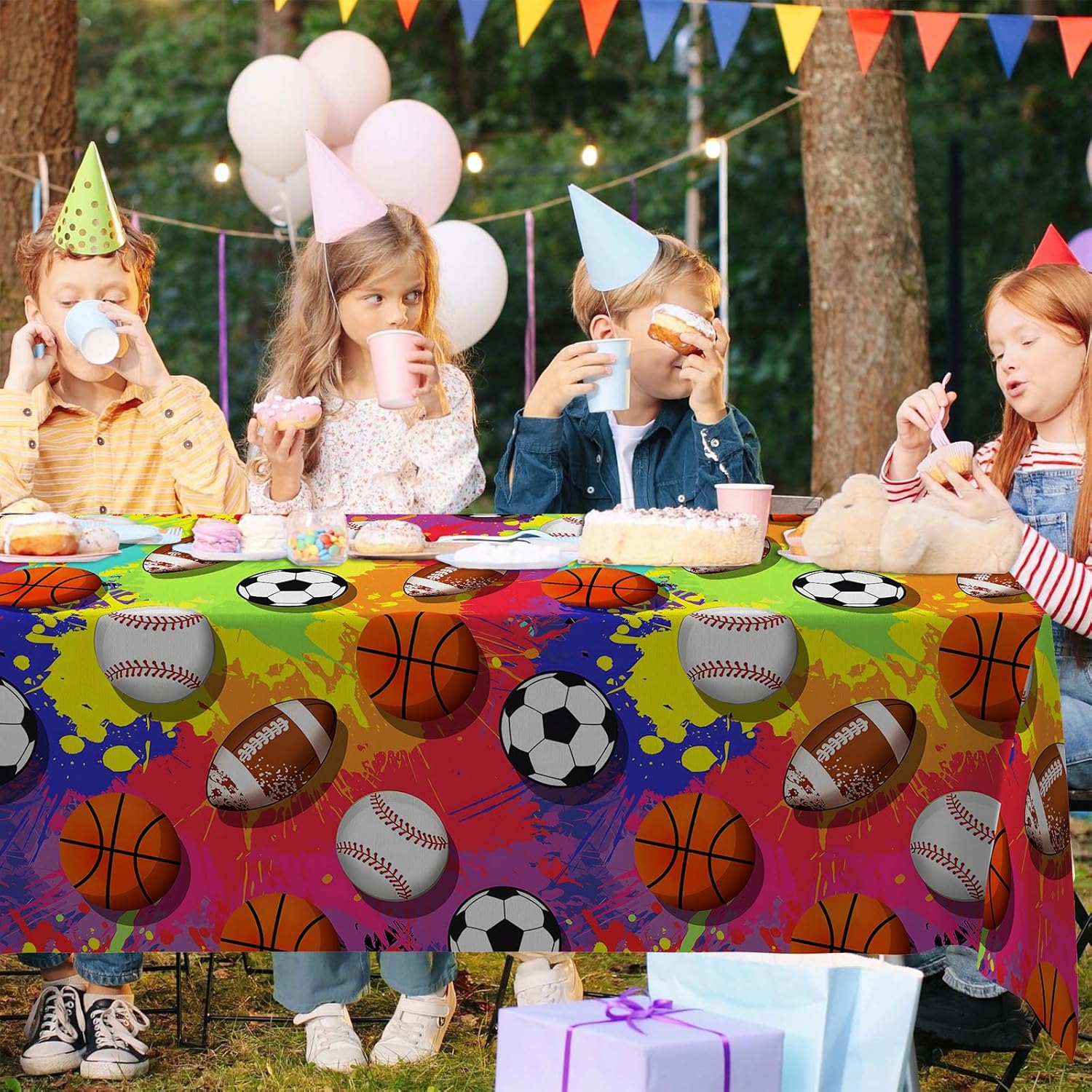 Junliang Sports Party Tablecloths 53x108 Inches