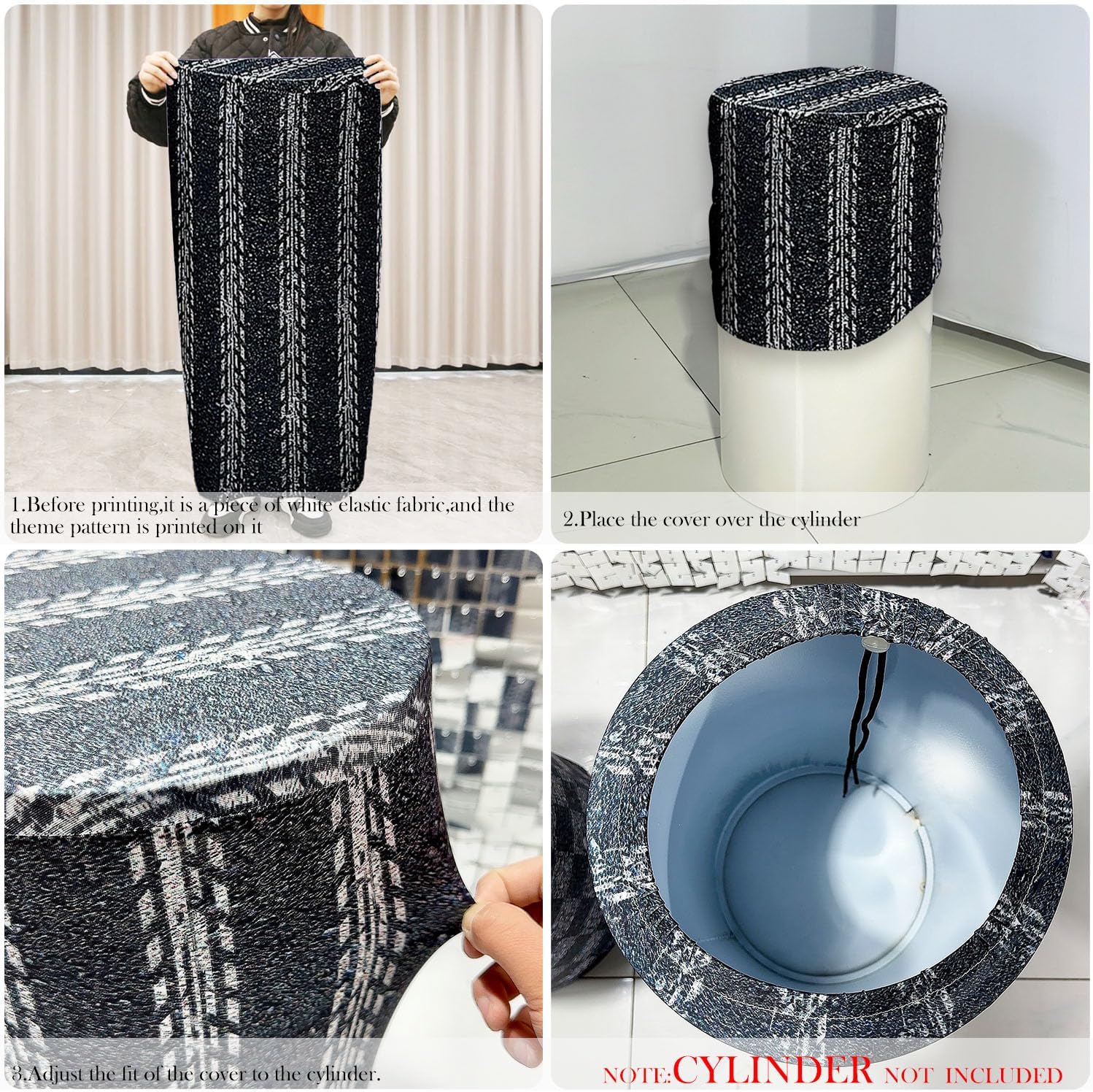 5 Piece Stretch Cylinder Covers for Cake Display