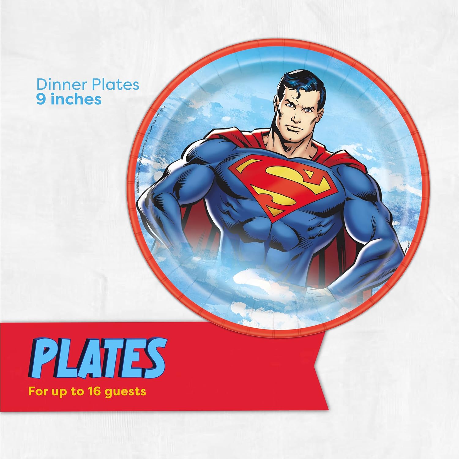Unique Superman Party Plates and Napkins for 16