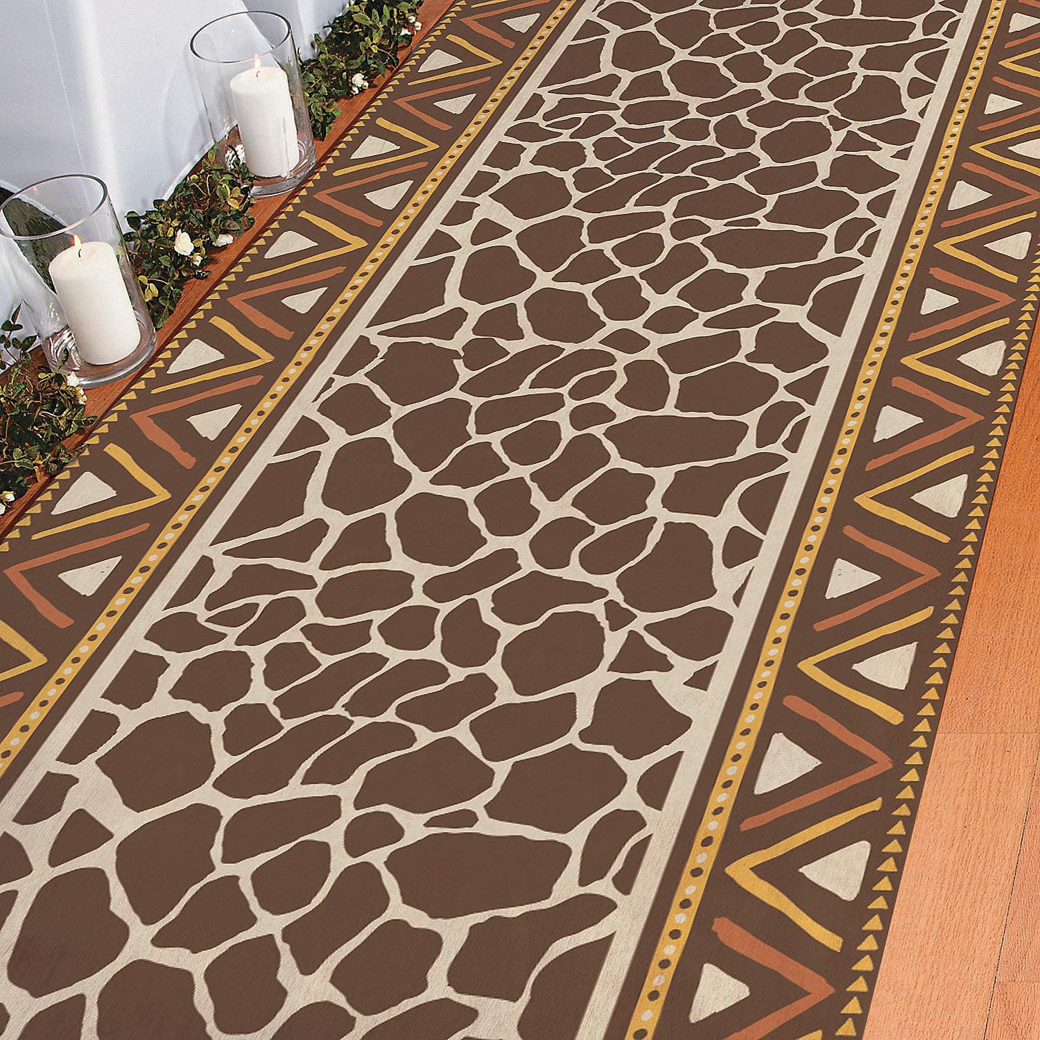 Animal Print Aisle Runner with Trim - 1 Piece