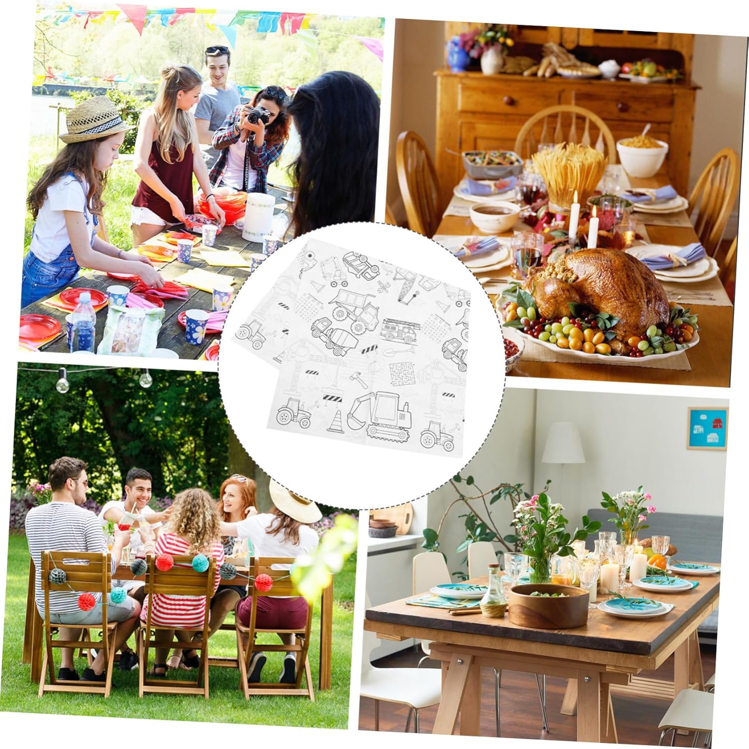 Birthday Coloring Tablecloth for Parties and Celebrations
