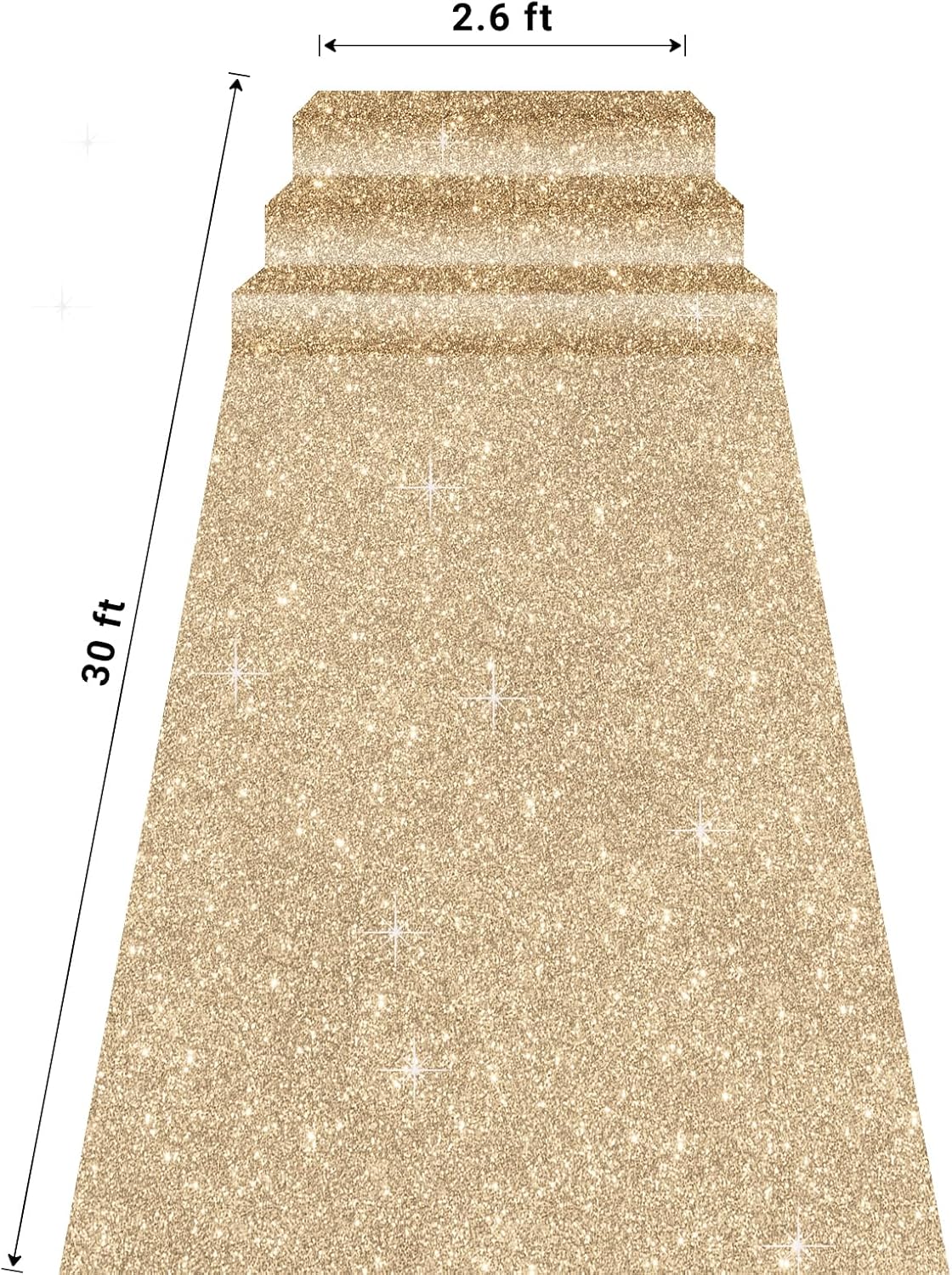 Glitter Carpet Runner for Party 26ft x 30ft