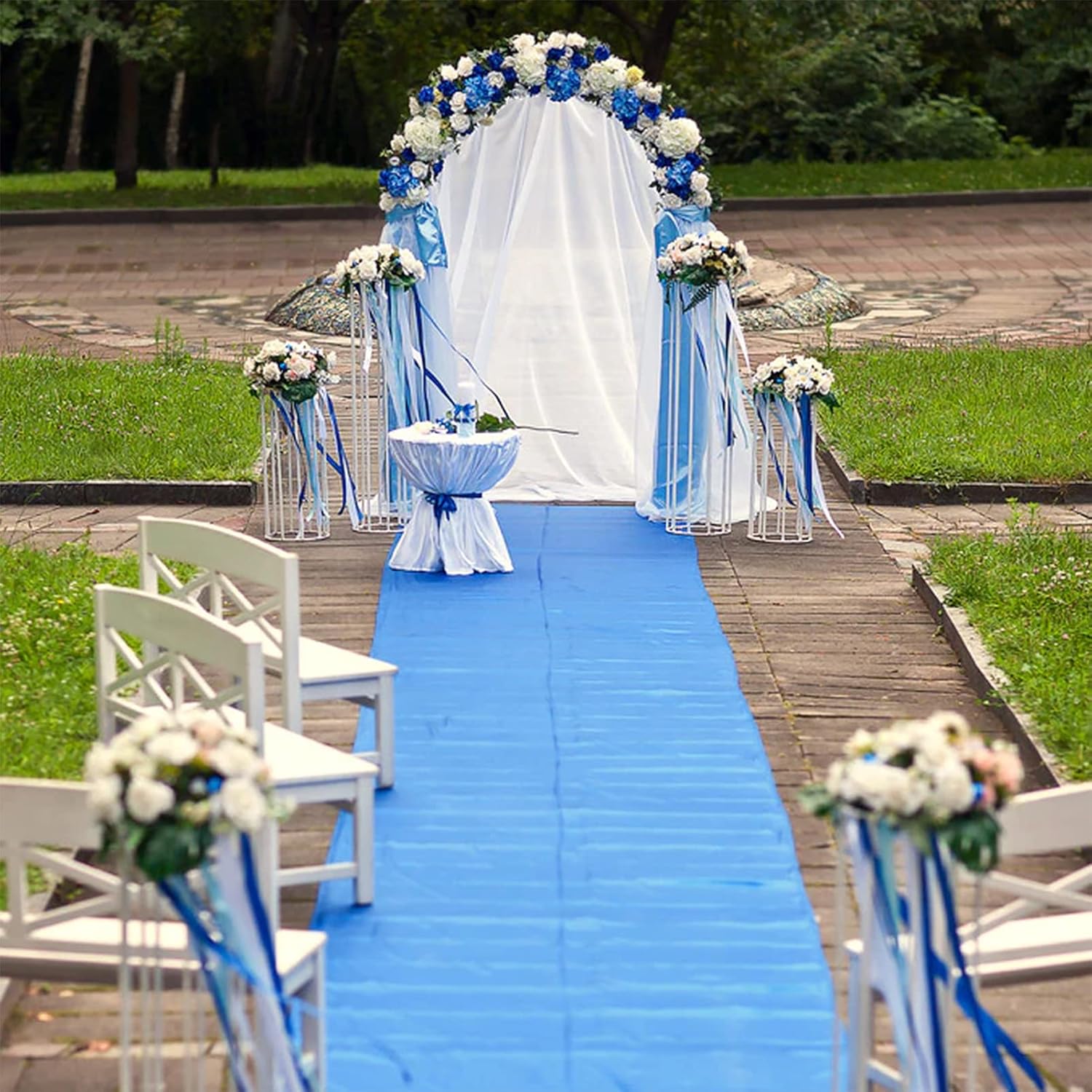 KAMPCO Blue Wedding Aisle Runner for Outside and Indoor Use