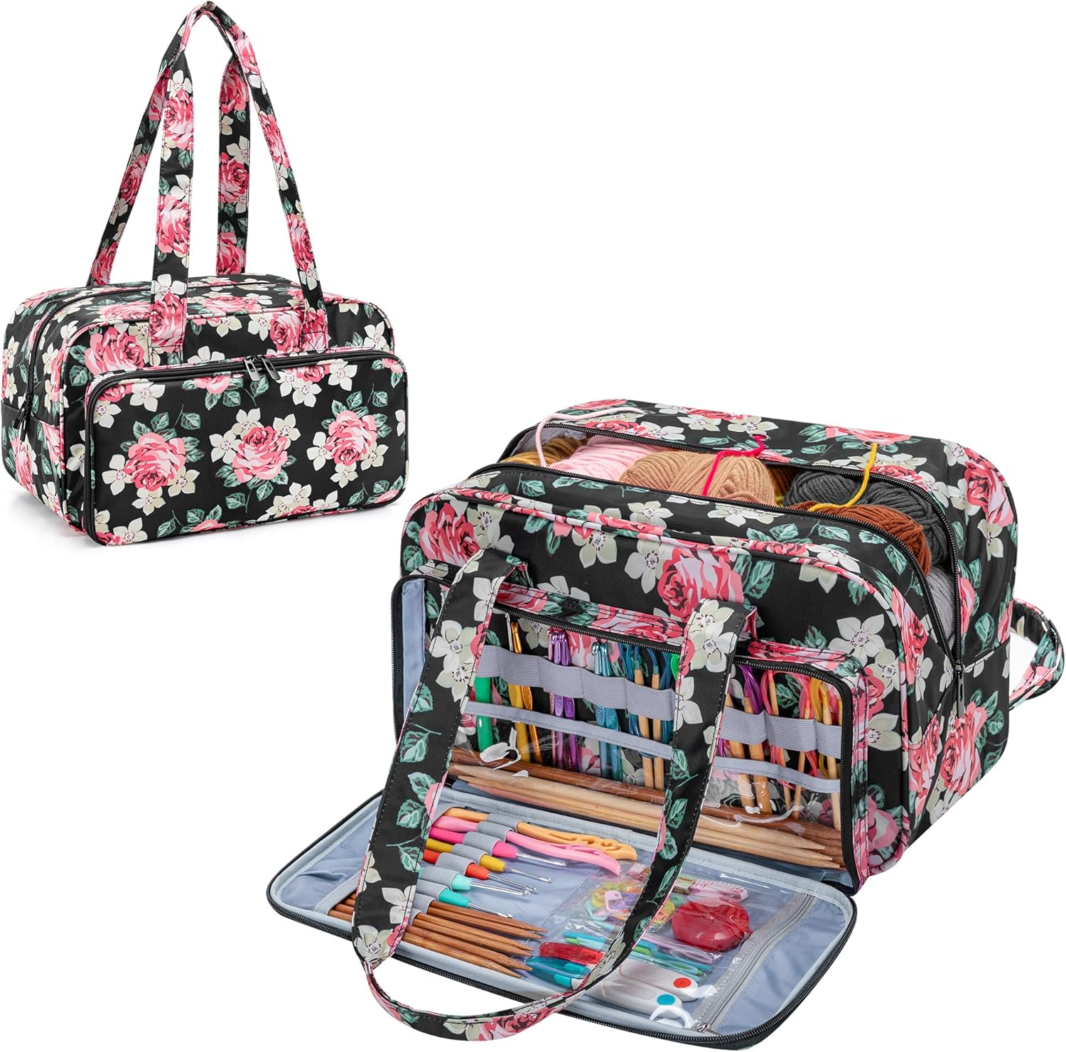 Teamoy Yarn Storage Tote Bag for Knitting and Crochet