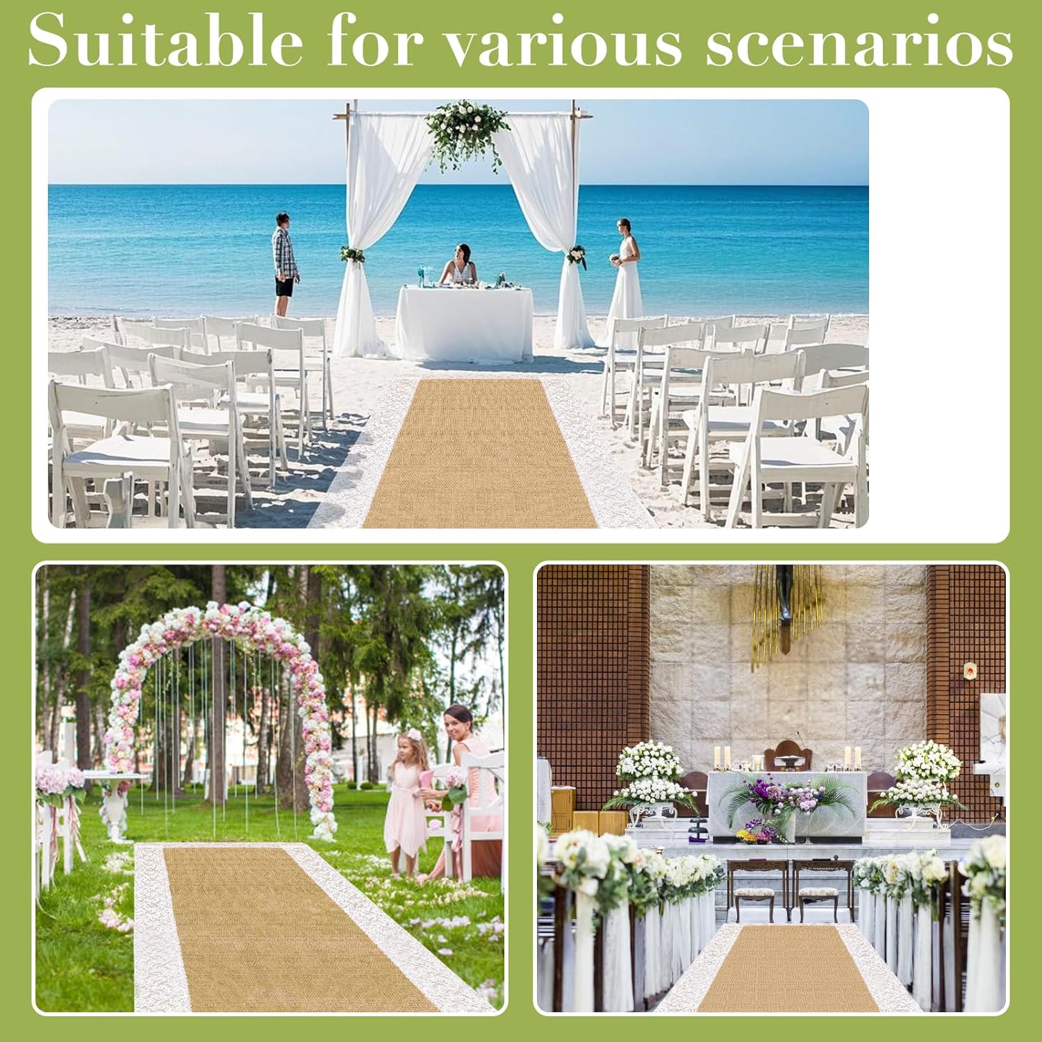 White Fake Petals Aisle Runner Wedding Decor 30x34 Inch