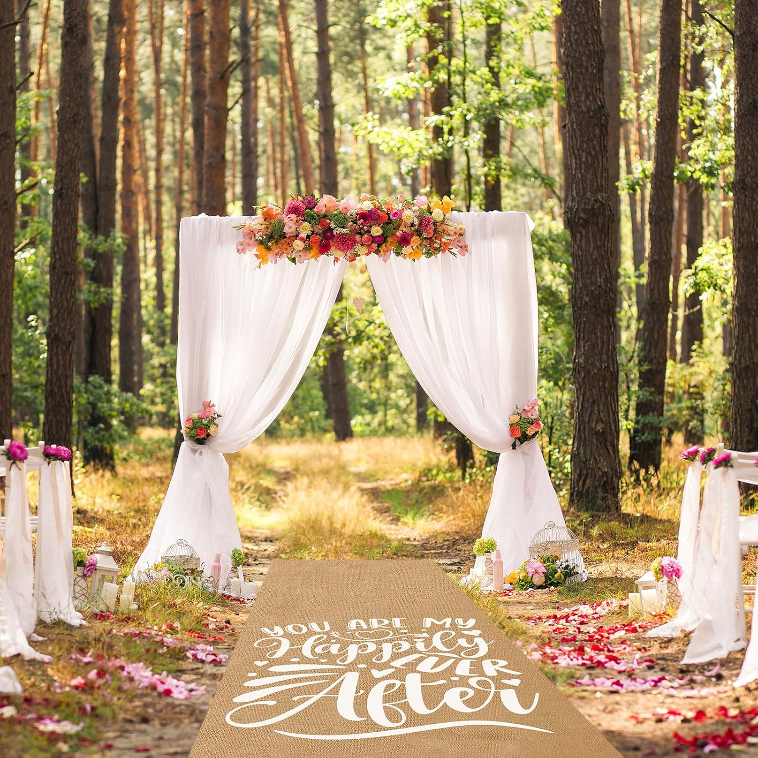 Tudomro 40 Inch x 50 Ft Natural Burlap Wedding Aisle Runner 1
