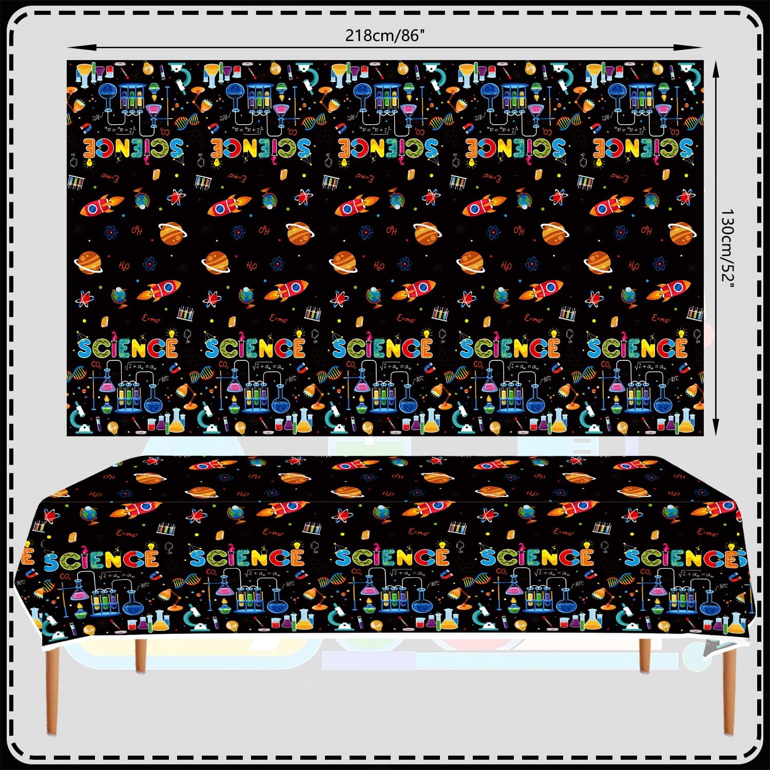 4 Pack Science Party Decorations Table Covers 54x86 Inch