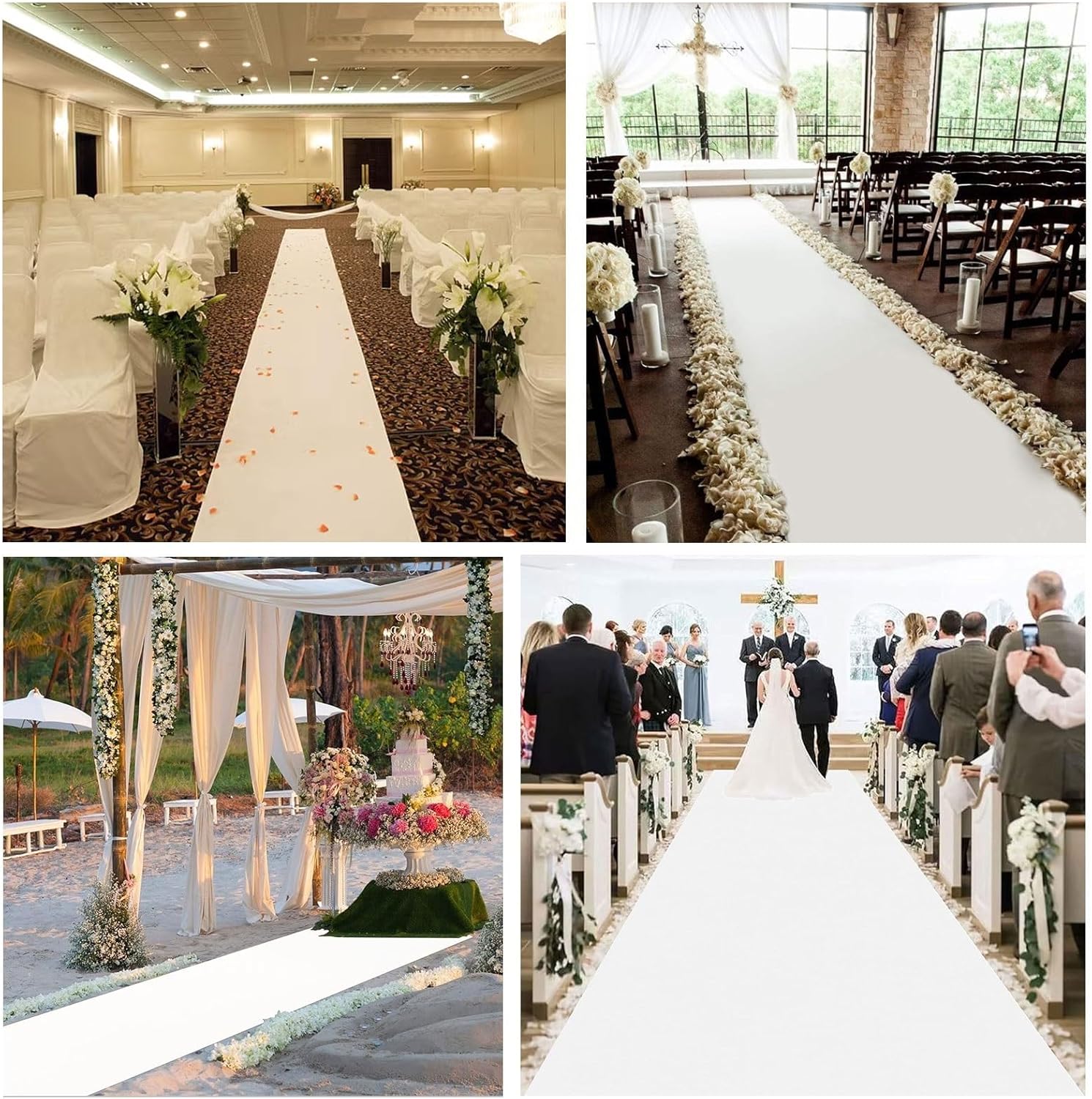 Luyckfrazy Carpet Runners White Wedding Aisle Runner 15x20m