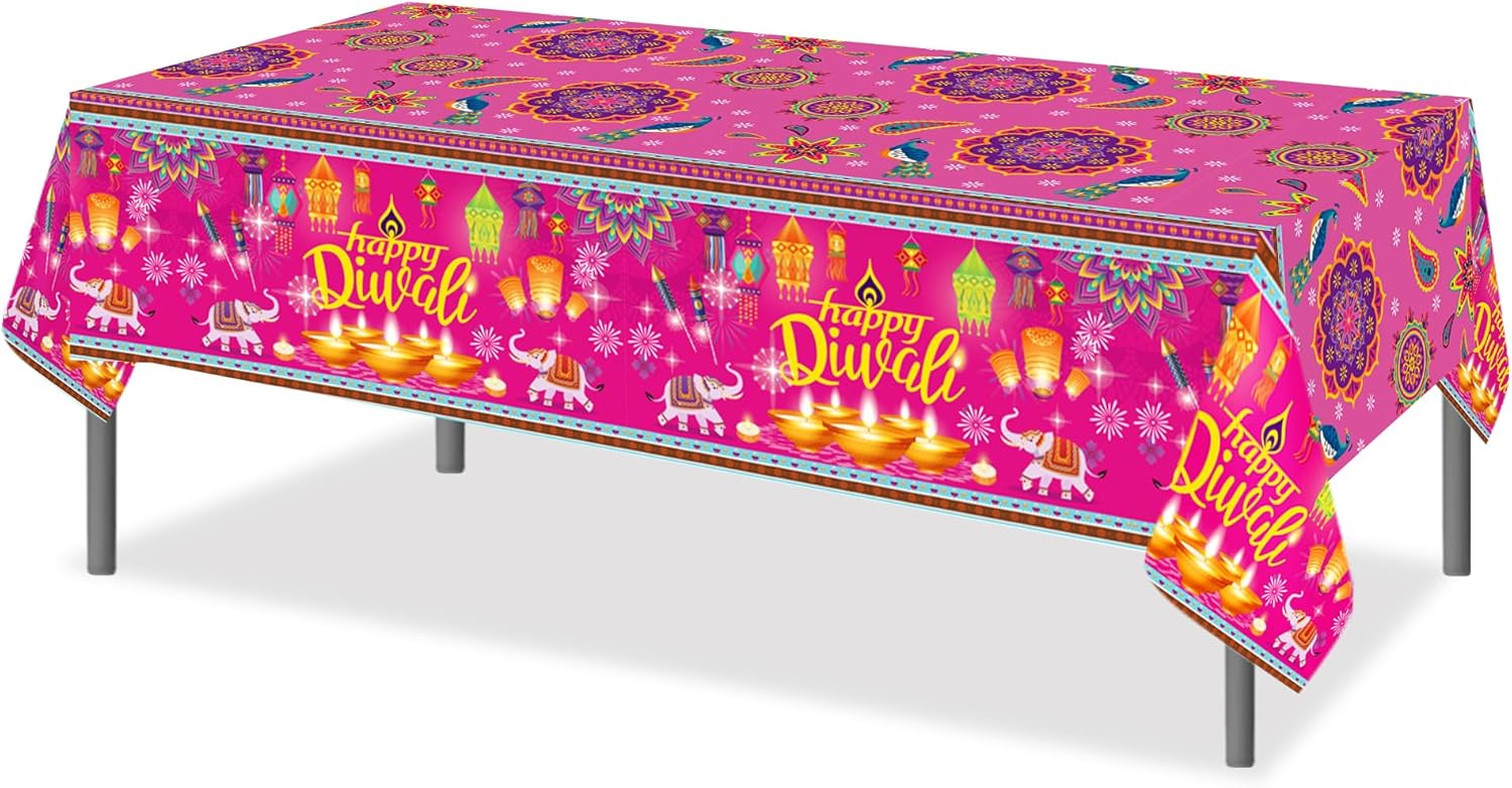 CC HOME Indian Diwali Party Tablecloth 54x87 Inch