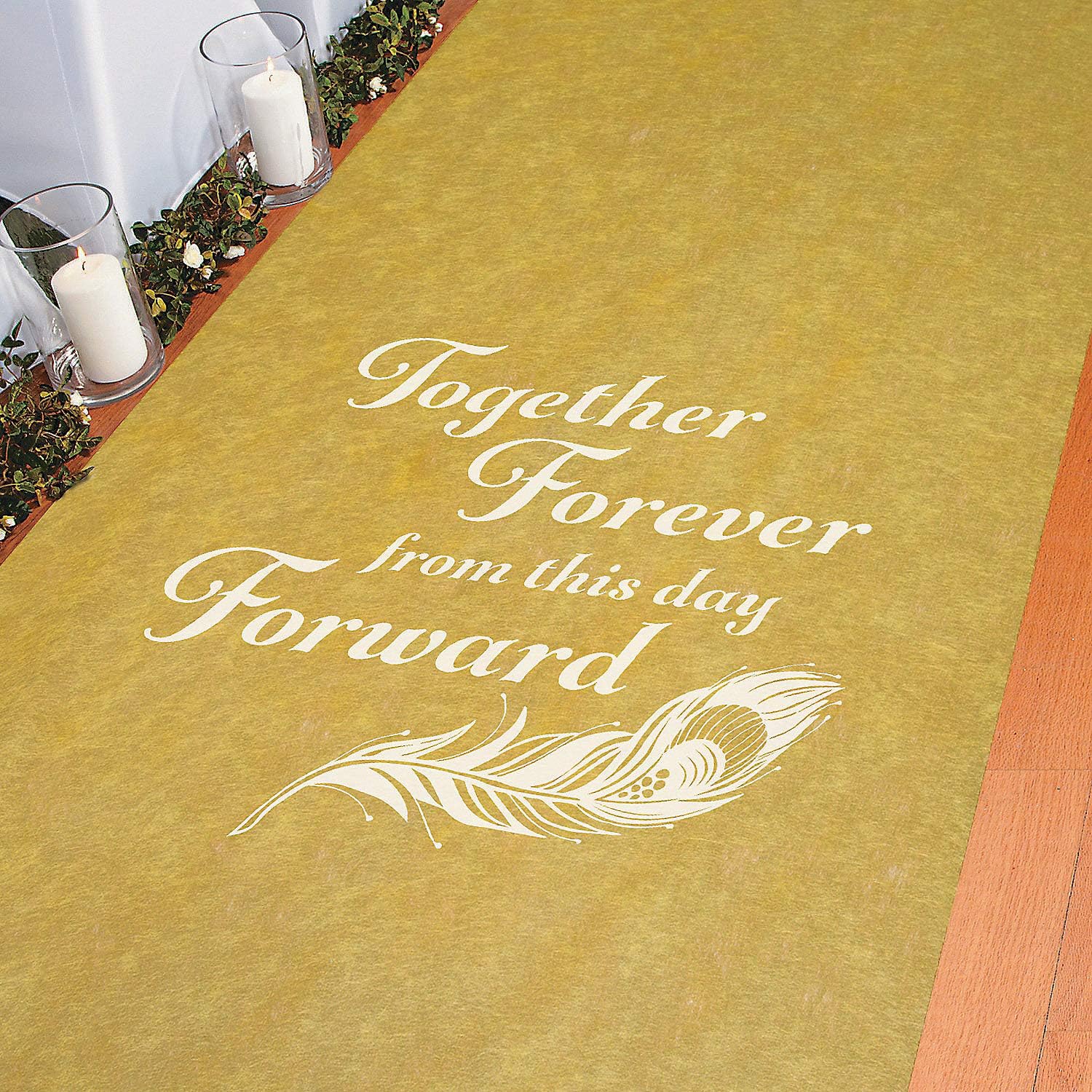 Fun Express Together Forever Gold Aisle Runner - Party Decor